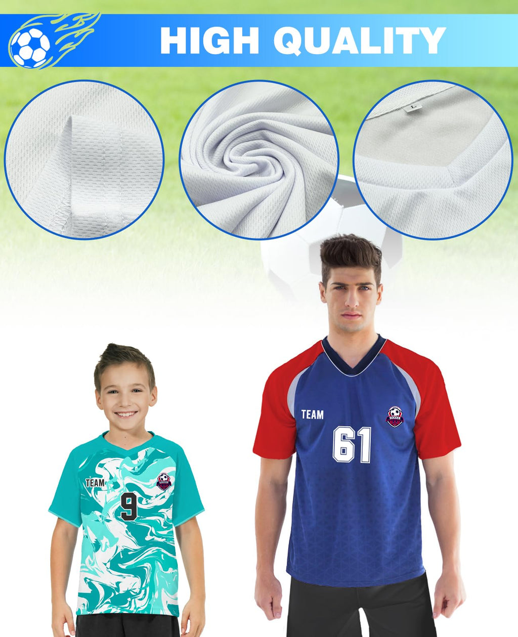 Custom Soccer Jersey Personalized Team Name Number Sports Shirt Customize Futbol Logo Jerseys for Kids Men Boys Youth, Red Gradient