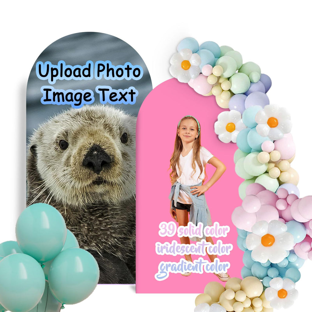 Custom Arch Cover Wedding Birthday 7.2Ft 6.6Ft Personalized Photo Arch Cloth Customized Arch Backdrop Cover for Party Wedding Holiday Birthday Exhibitions, 4~7.2 FT