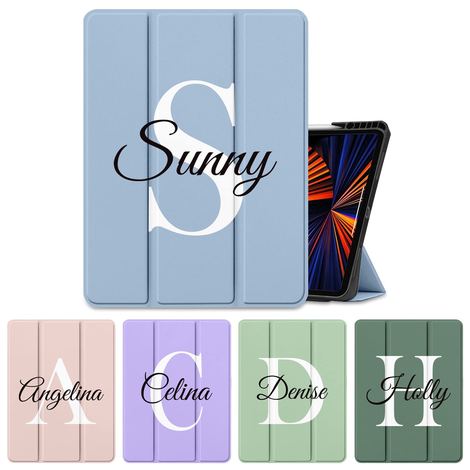 MEEgoodo Custom Personalized Name Case for iPad 10.2 iPad 9th Generation 2021/ iPad 8th Generation 2020/ iPad 7th Generation 2019 Case, Soft TPU Back Cover Protective Smart Shell Case for iPad 10.2