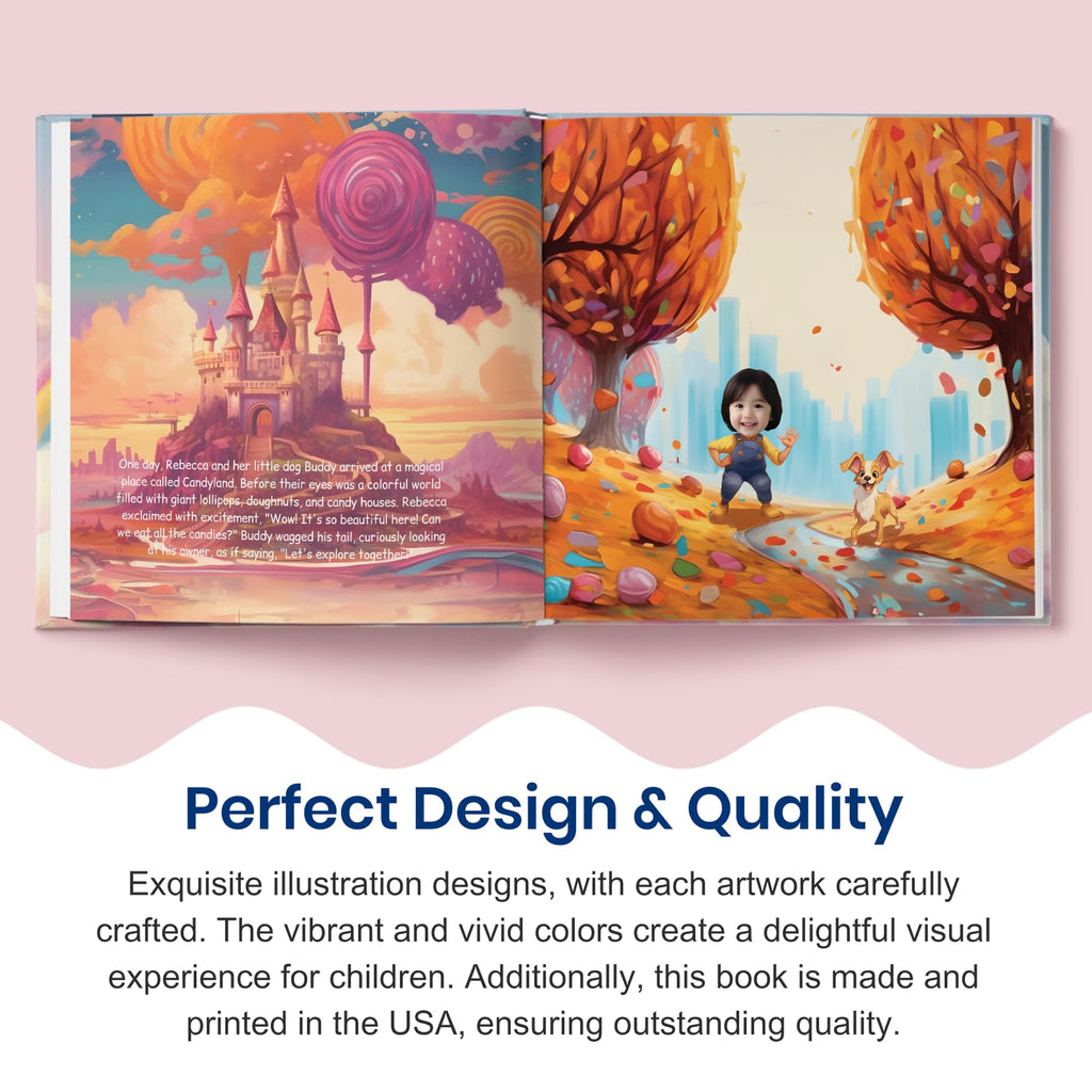 Personalized Children Story Book - Fantastic Candyland - Customized Name & Photo - Baby Gifts - Kids Engaging Adventure - Elfink (Soft Cover)