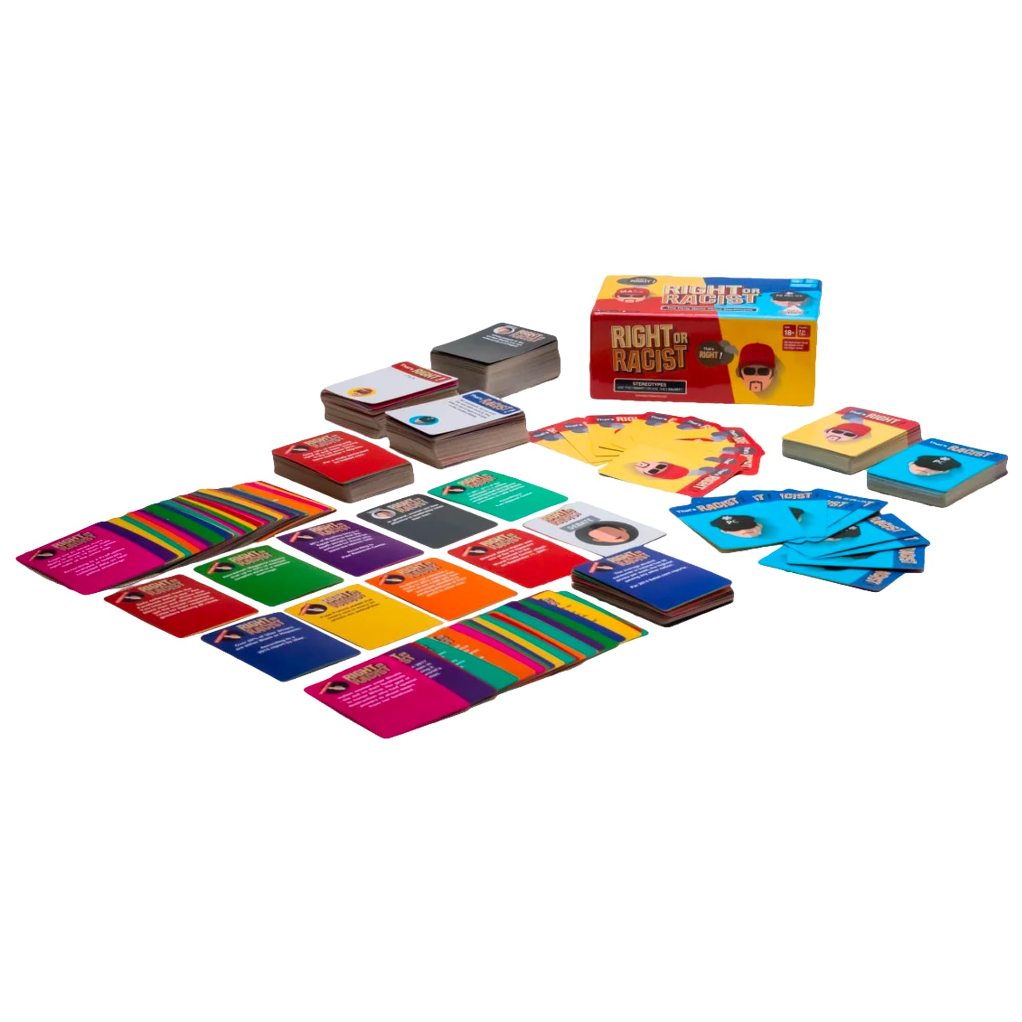 Right or Racist Card Game, Gag Gift with Hundreds of Trivia and Debate Cards, Funny Gag Gifts for Secret Santa or White Elephant, Games for Men and Women, 3 to 10+ Players