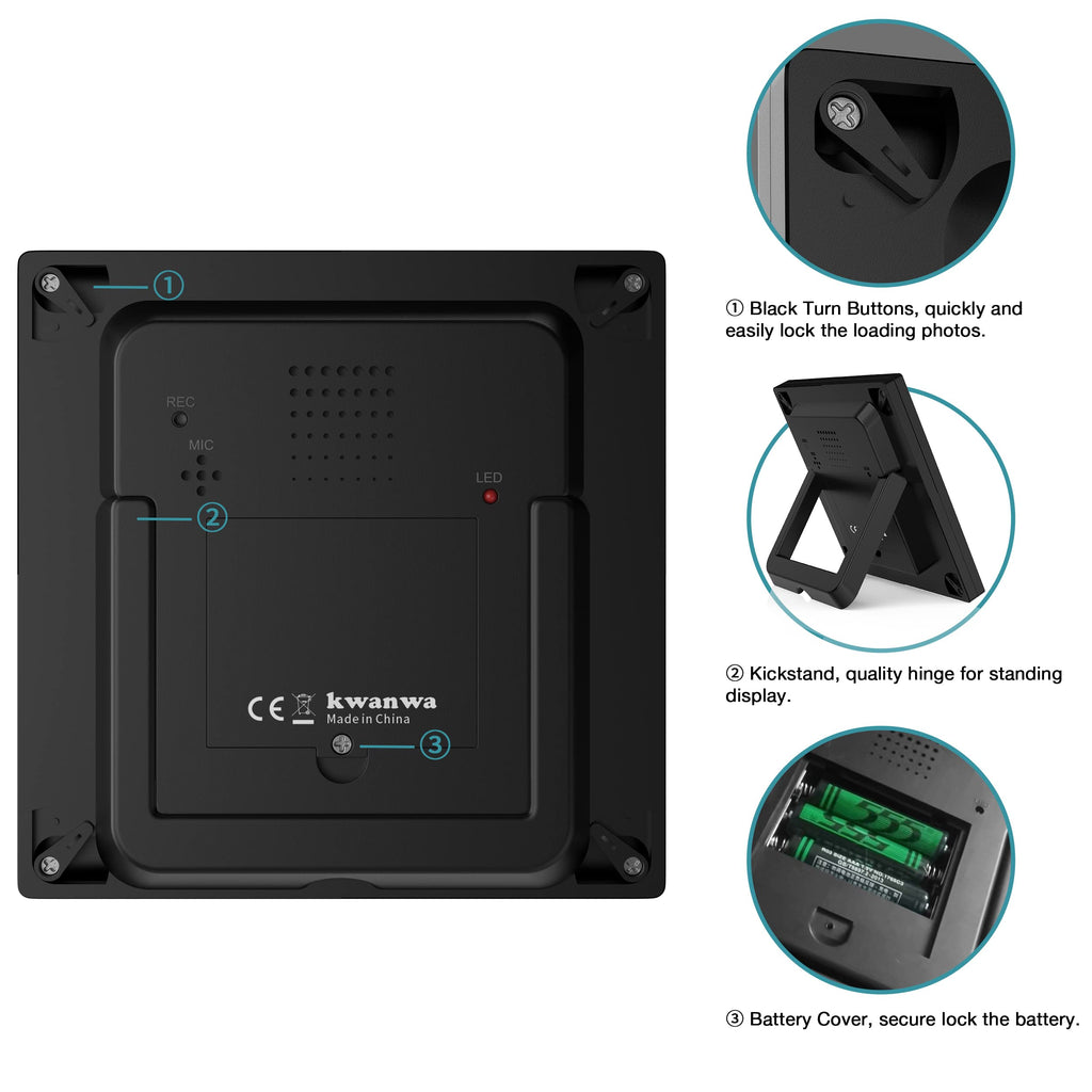 KWANWA Picture Frame Personalized Voice 20S Recordable, 3.9x3.9 Love Heart Shape Gifts for Graduation, Christmas, Birthday, Wedding, Photo Frame for Tabletop Desk Bookshelf Office Home