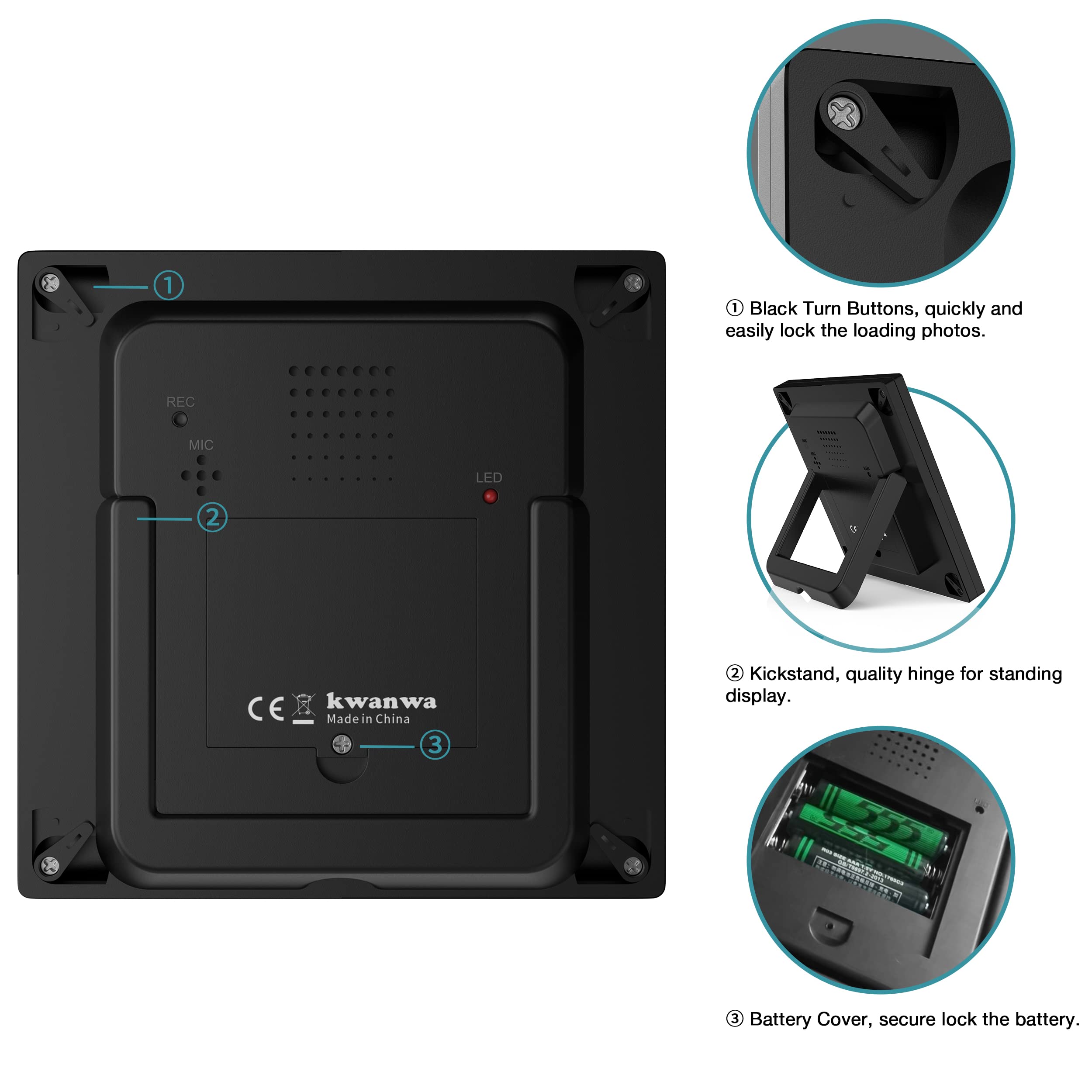 KWANWA Picture Frame Personalized Voice 20S Recordable, 3.9x3.9 Love Heart Shape Gifts for Graduation, Christmas, Birthday, Wedding, Photo Frame for Tabletop Desk Bookshelf Office Home