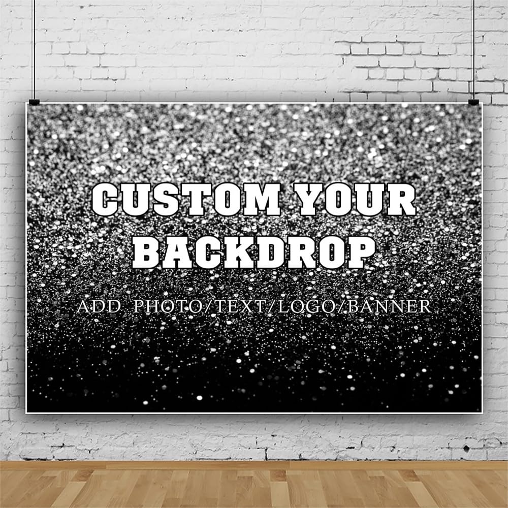 Leowefowa 7x5ft Custom Image Background Personalized Backdrop Customized Vinyl Backdrop with Pictures Photo Text Custom Banner Supplies Background for Baby Shower Birthday Party Decor