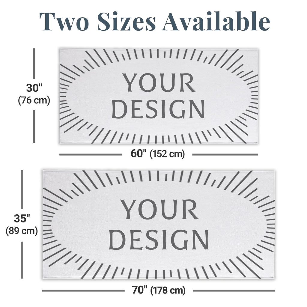 Let's Make Memories Personalized Beach Towel - Custom Cotton/Poly Blend Pool Towel - Hot Pink - Personalize with Your Name - Standard Size