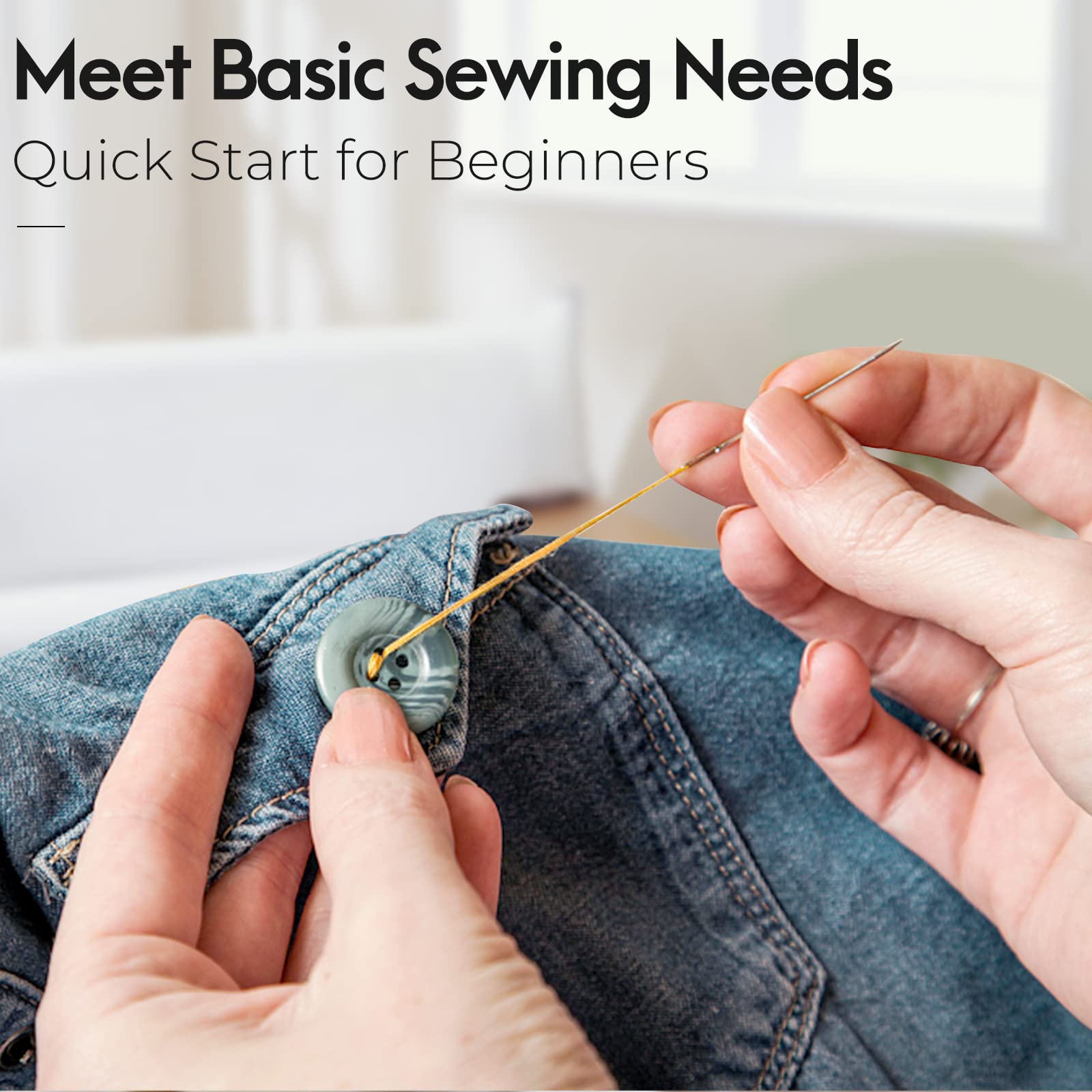 Coquimbo Sewing Kit Gifts for Mom Grandma Women Men Adults Kids Teens Beginner Kids Traveler, Portable Sewing Supplies Accessories Contains Thread, Needles, Scissors, Dorm Room Essentials (Black, M)