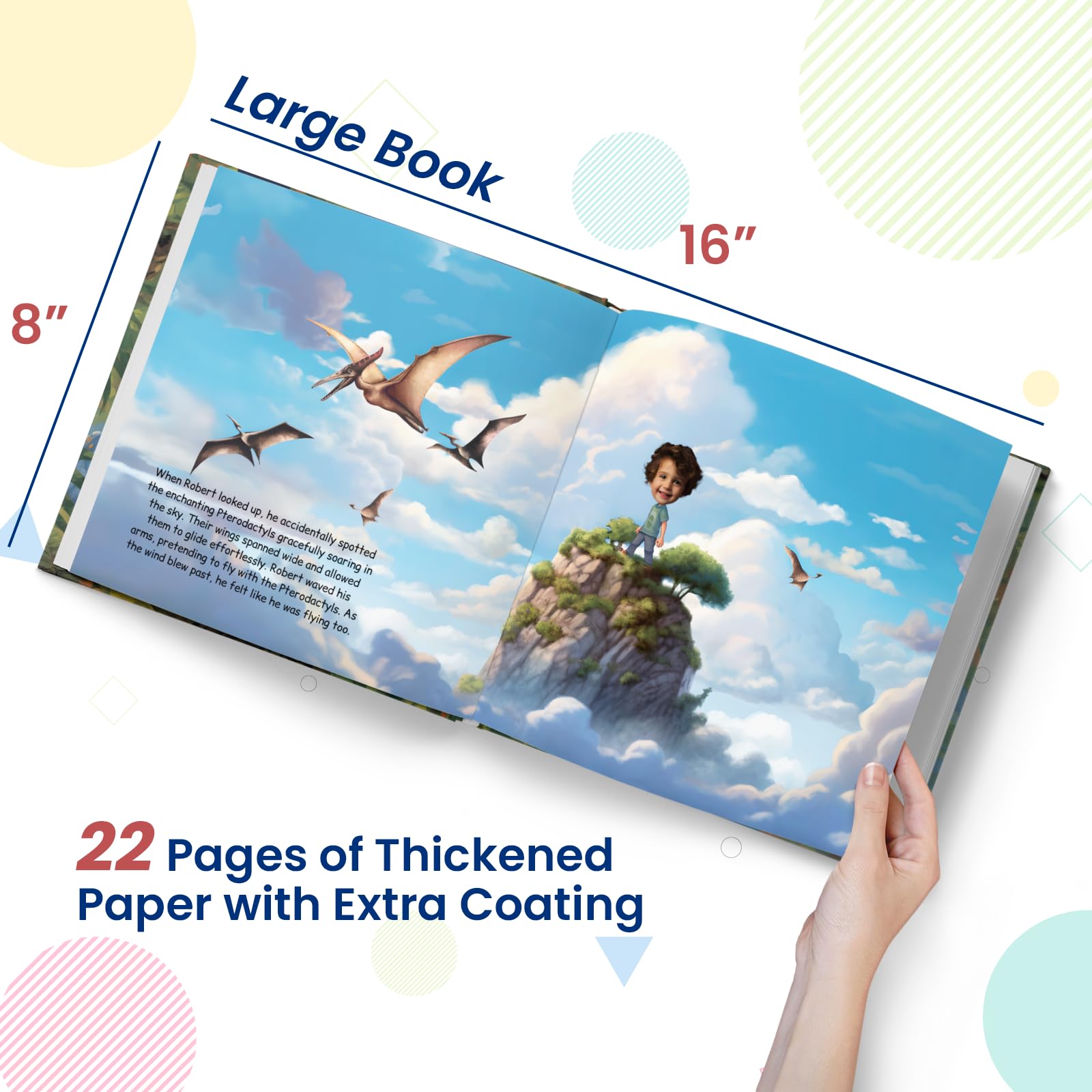 Personalized Children Story Book - Dinosaur Adventure - Customized Name & Photo - Baby Gifts - Kids Engaging Story - Elfink (Soft Cover)