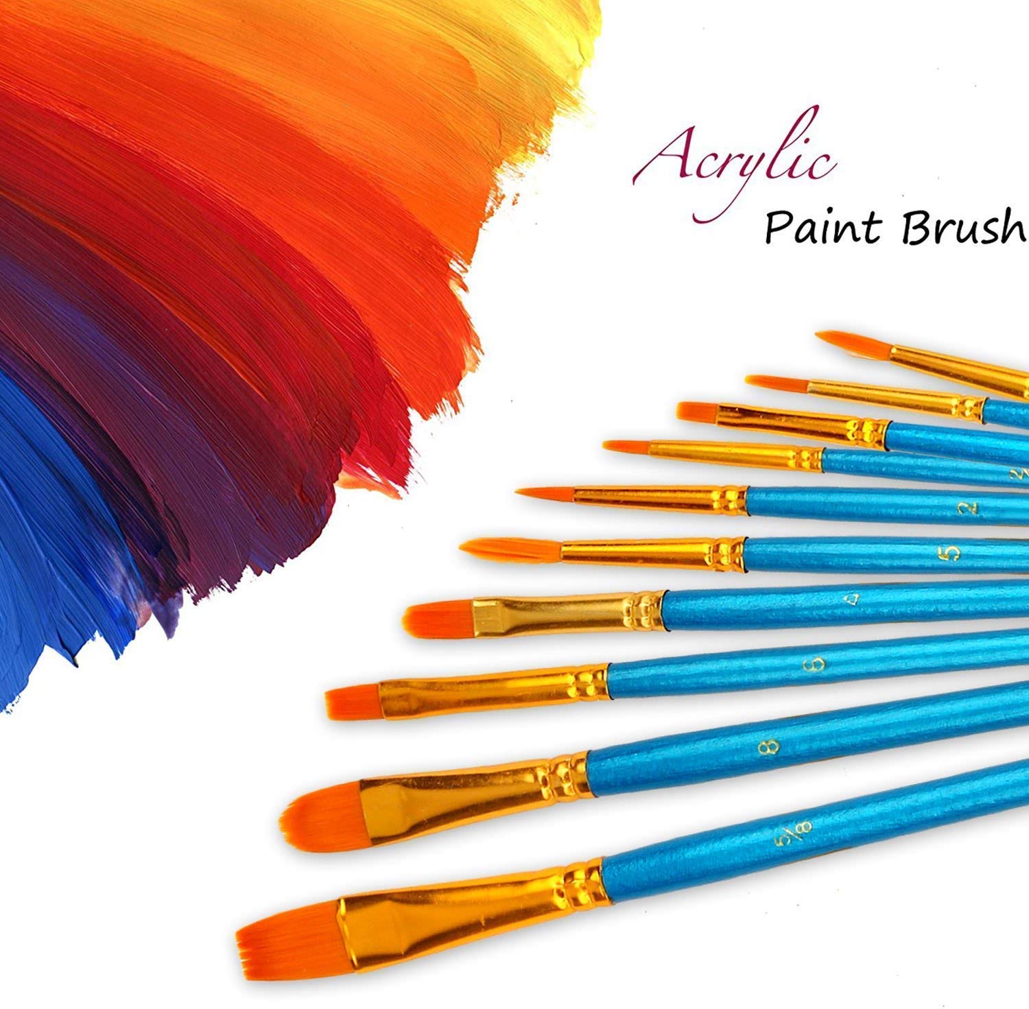 Soucolor Acrylic Paint Brushes Set, Easter Basket Stuffers, 20Pcs Round Pointed Tip Artist Paintbrushes for Acrylic Oil Watercolor Canvases Rock Body Face Nail Miniature Detailing Drawing Art Supplies