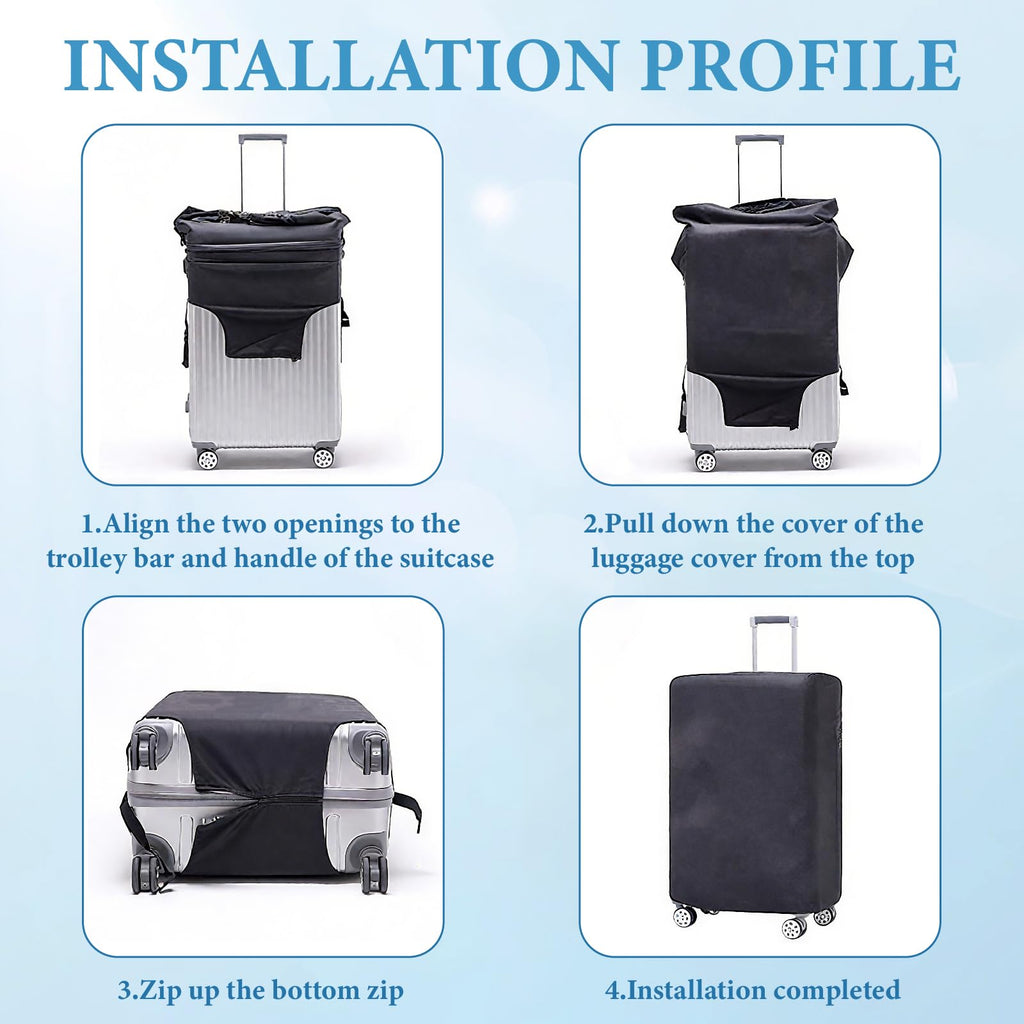 TOPCARPENTER Custom Floral Letter Luggage Cover - Elastic Washable Suitcase Covers for Luggage,Personalized Luggage Protector with Name,Travel Gifts for Men Women Couples Traveler(L)