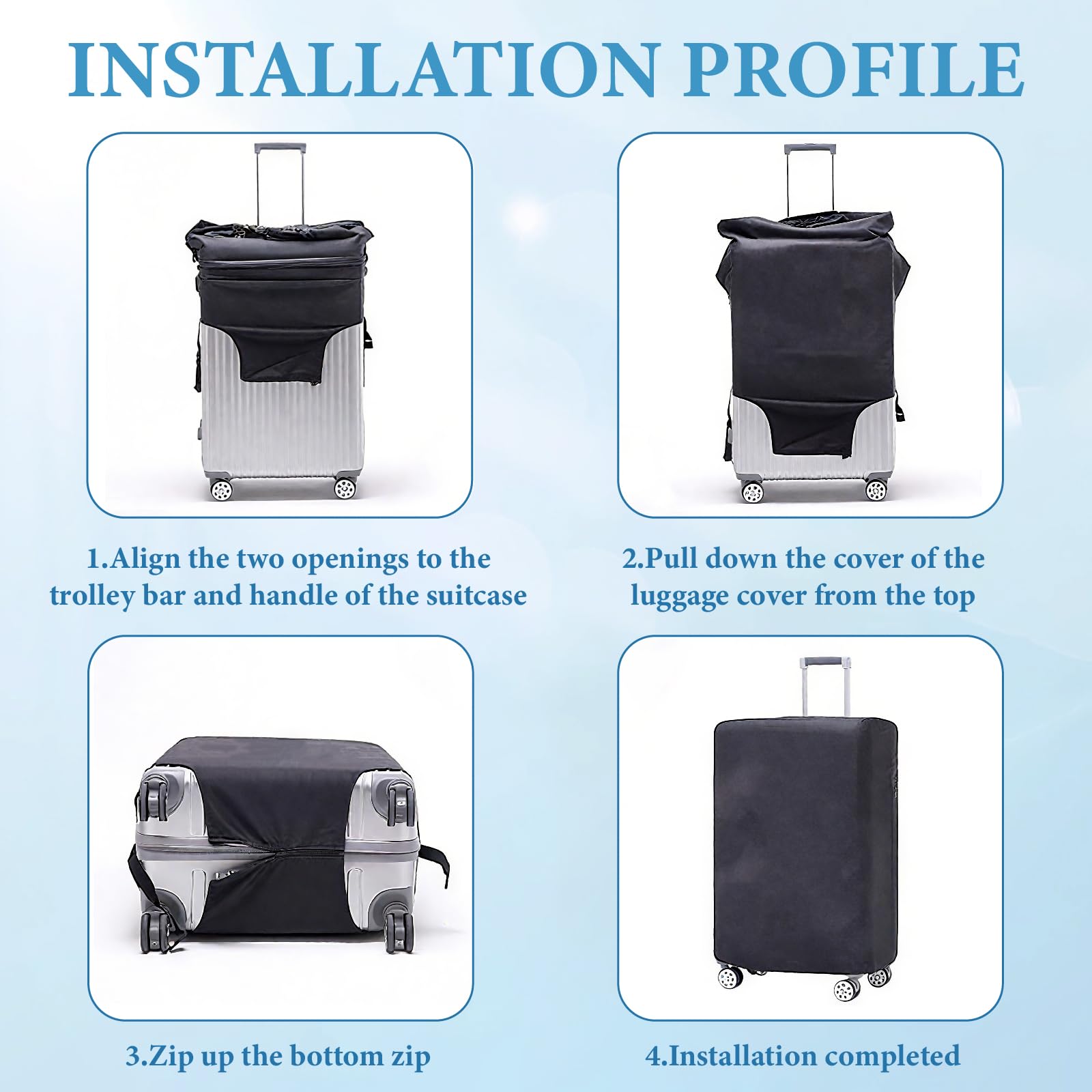 TOPCARPENTER Custom Floral Letter Luggage Cover - Elastic Washable Suitcase Covers for Luggage,Personalized Luggage Protector with Name,Travel Gifts for Men Women Couples Traveler(L)