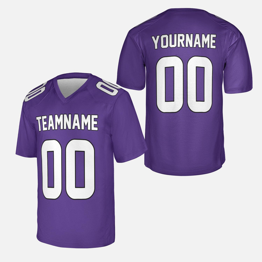 Custom Football Jersey for Men Women – Add Your Team Name Number Logo Personalized Adult Sports Shirt Customized Practice Football Uniform Purple/White