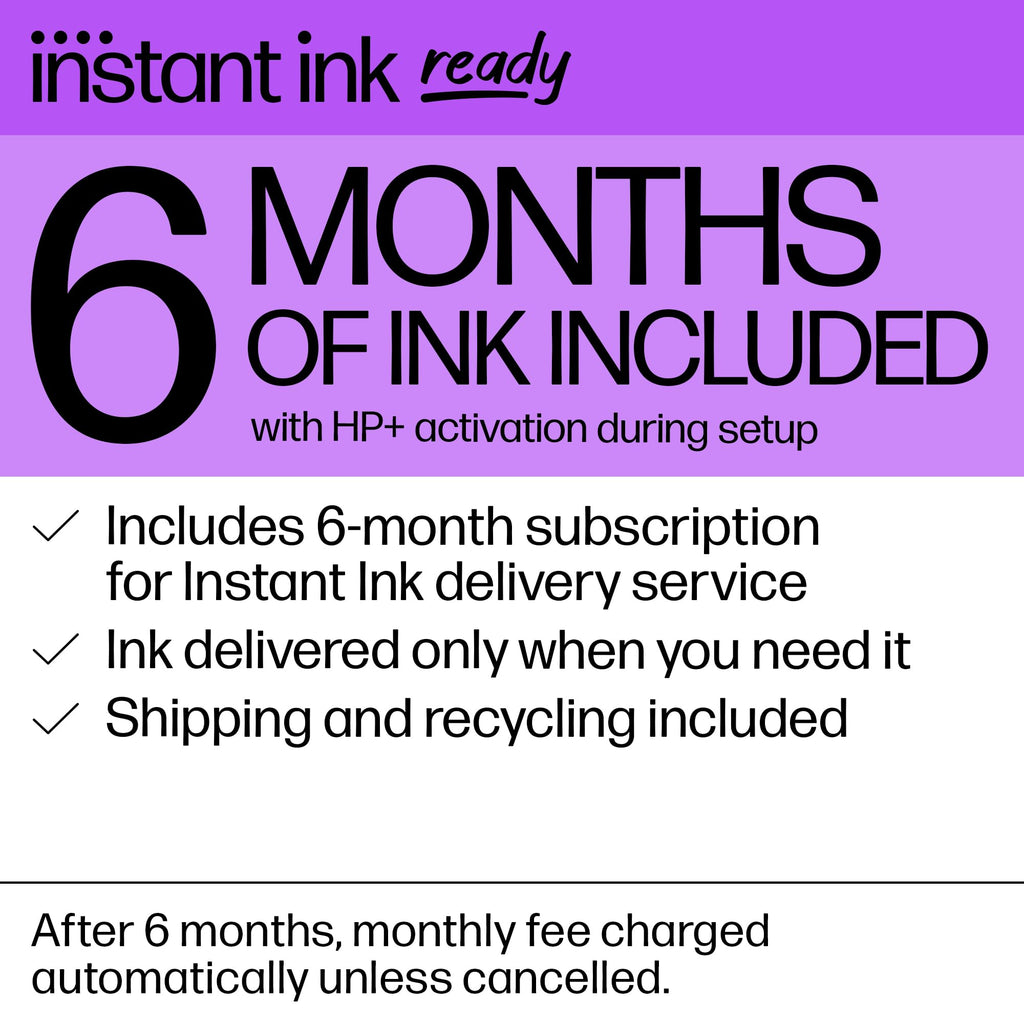 HP OfficeJet 8015e Wireless Color All-in-One Printer, 6 months of Instant Ink included