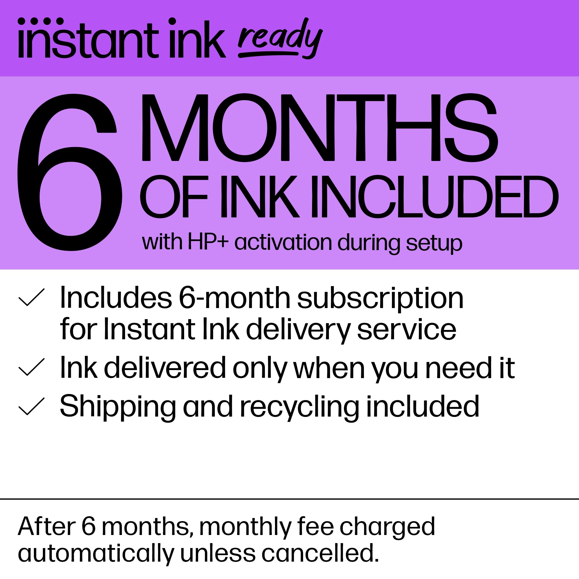 HP OfficeJet 8015e Wireless Color All-in-One Printer, 6 months of Instant Ink included