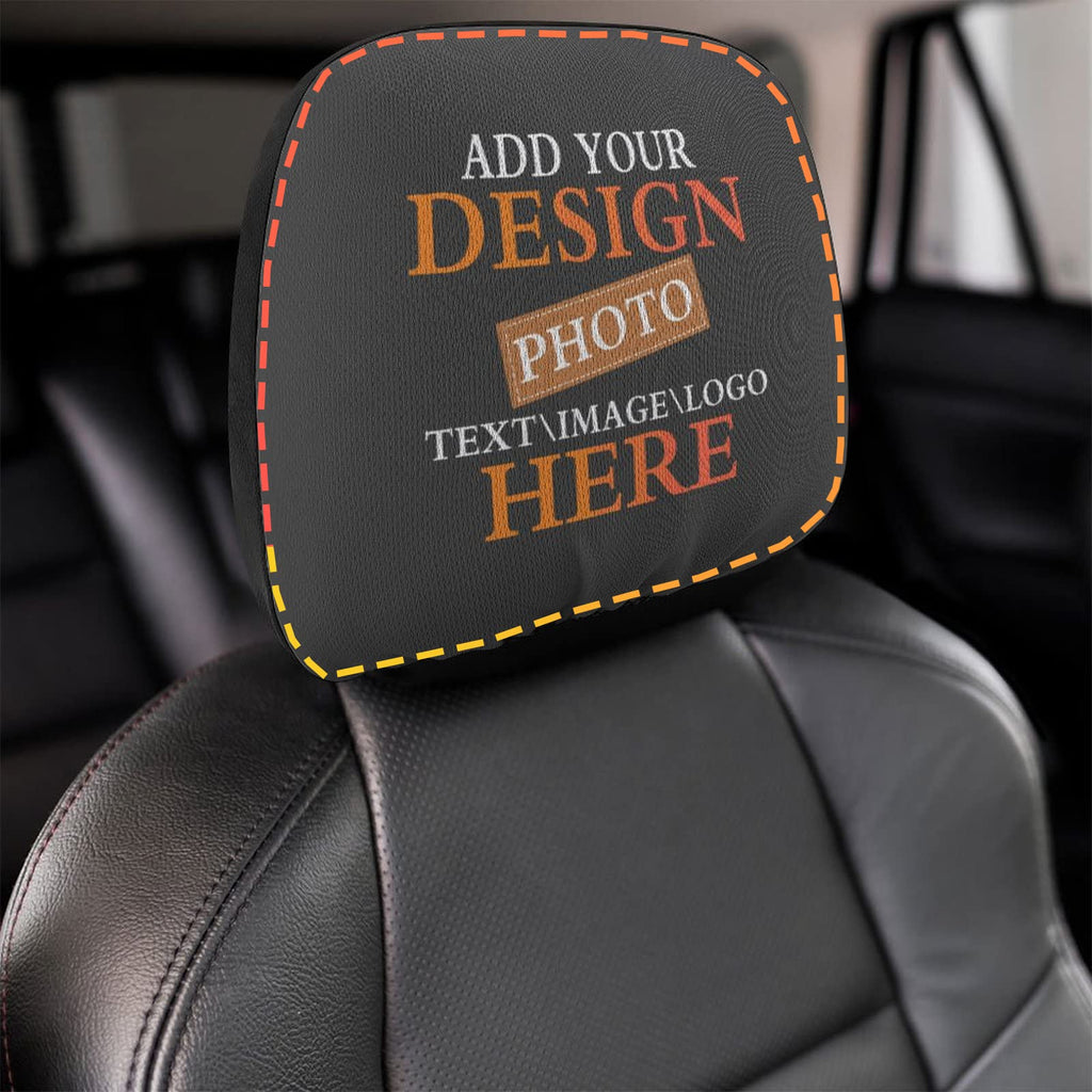 buxvhre Custom Headrest Covers for Cars Personalized Car Seat Headrest Cover Add Your Photo Text Washable Decorative Headrest Cushion Case (2 PCS)