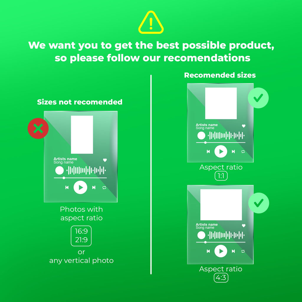 EGD Custom Spotify Plaque Gifts for Women | Choose Your Photo & Song for Valentines Day Gifts for Her Him | Valentines Day Gifts for Girlfriend Boyfriend | Customized Gifts for Couples | Multi-Size