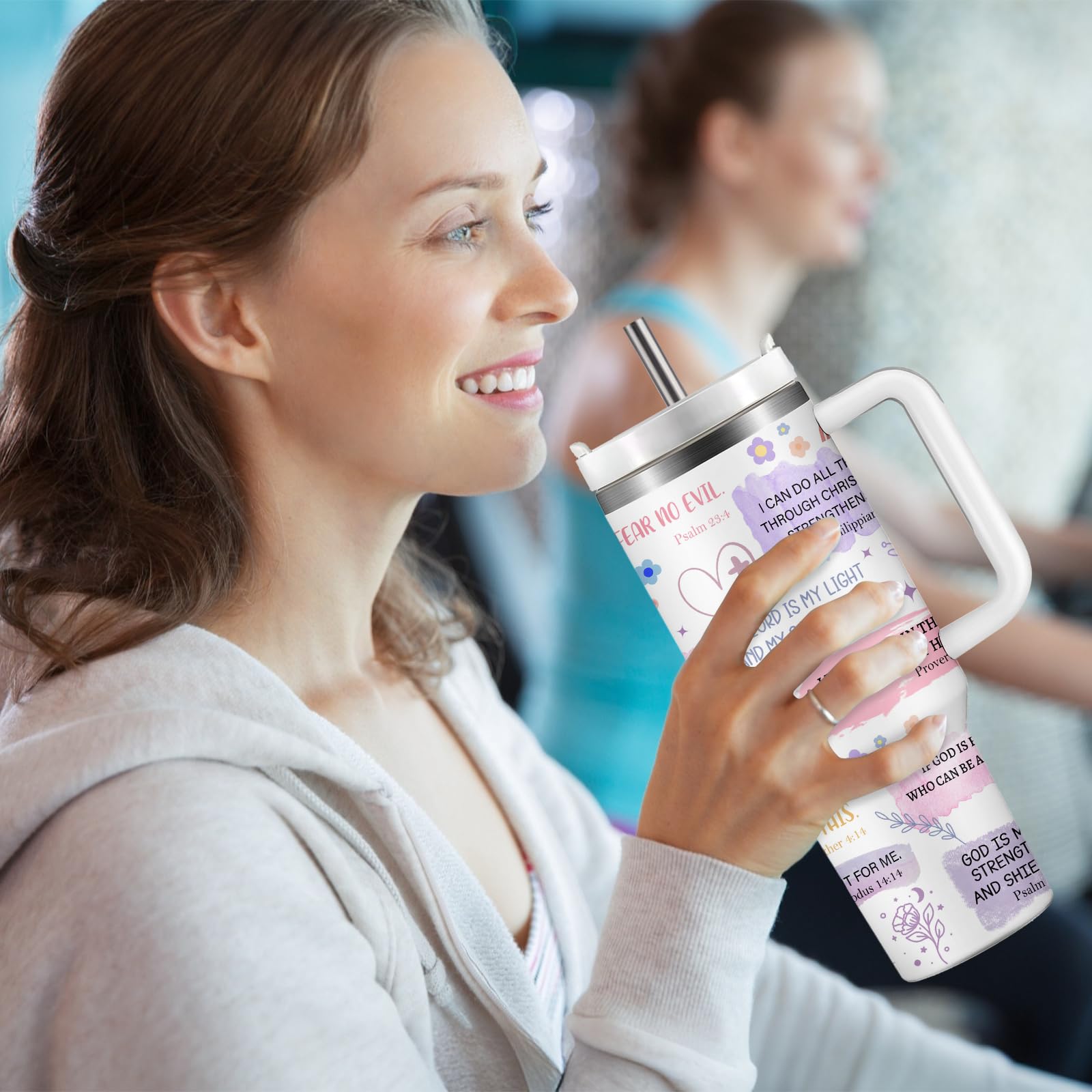 HYMONA Christian Gifts for Women Coffee Tumbler 40Oz - I Am A Child of God Gifts Cups, Inspirational Religious Gifts for Women, Baptism Confirmation Gifts, Catholic Spiritual Faith Bible Verse Gifts