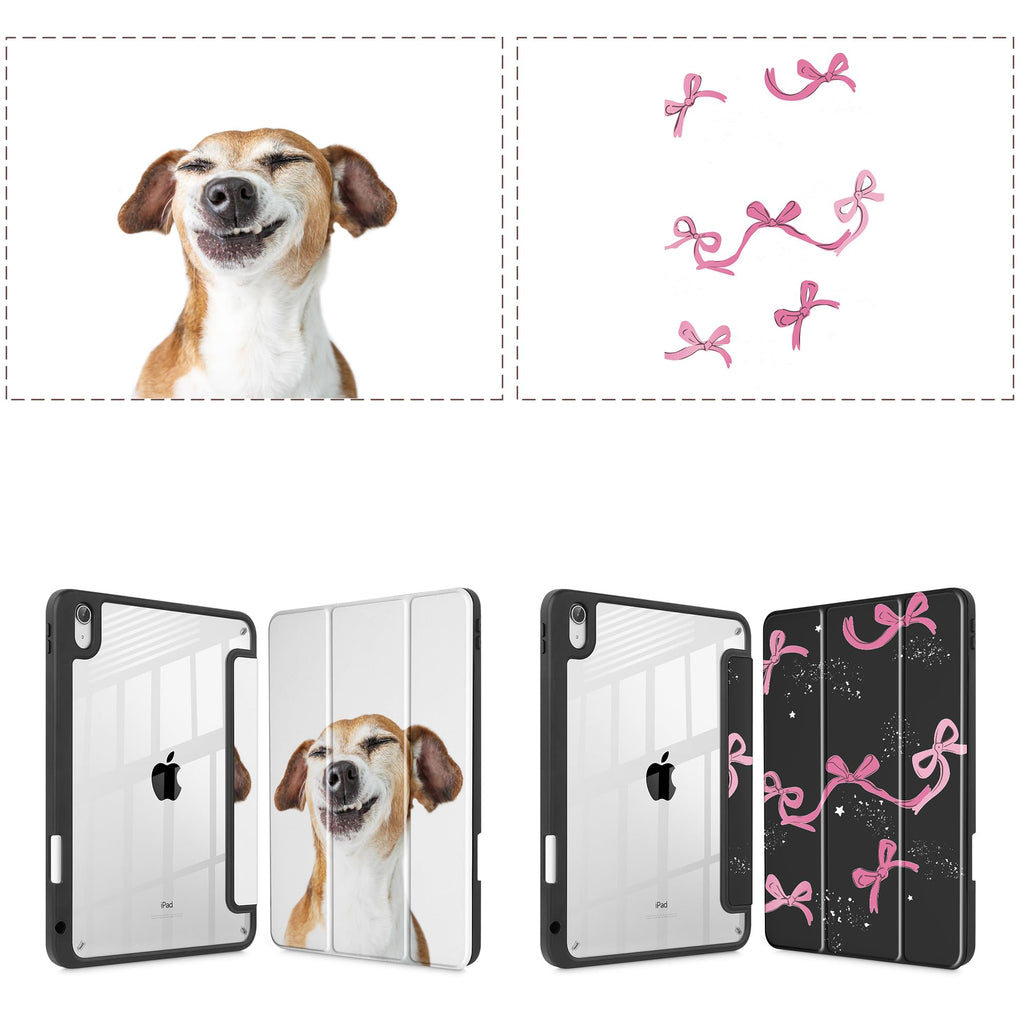 Tuiklol Personalized Photo iPad 10th Generation Case, 2022 10.9 Inch Buit in Pencil Holder with Shockproof Cover Clear Back Shell Auto Wake/Sleep with Model A2757 A2777 A2696,Custom Multi-Photo case