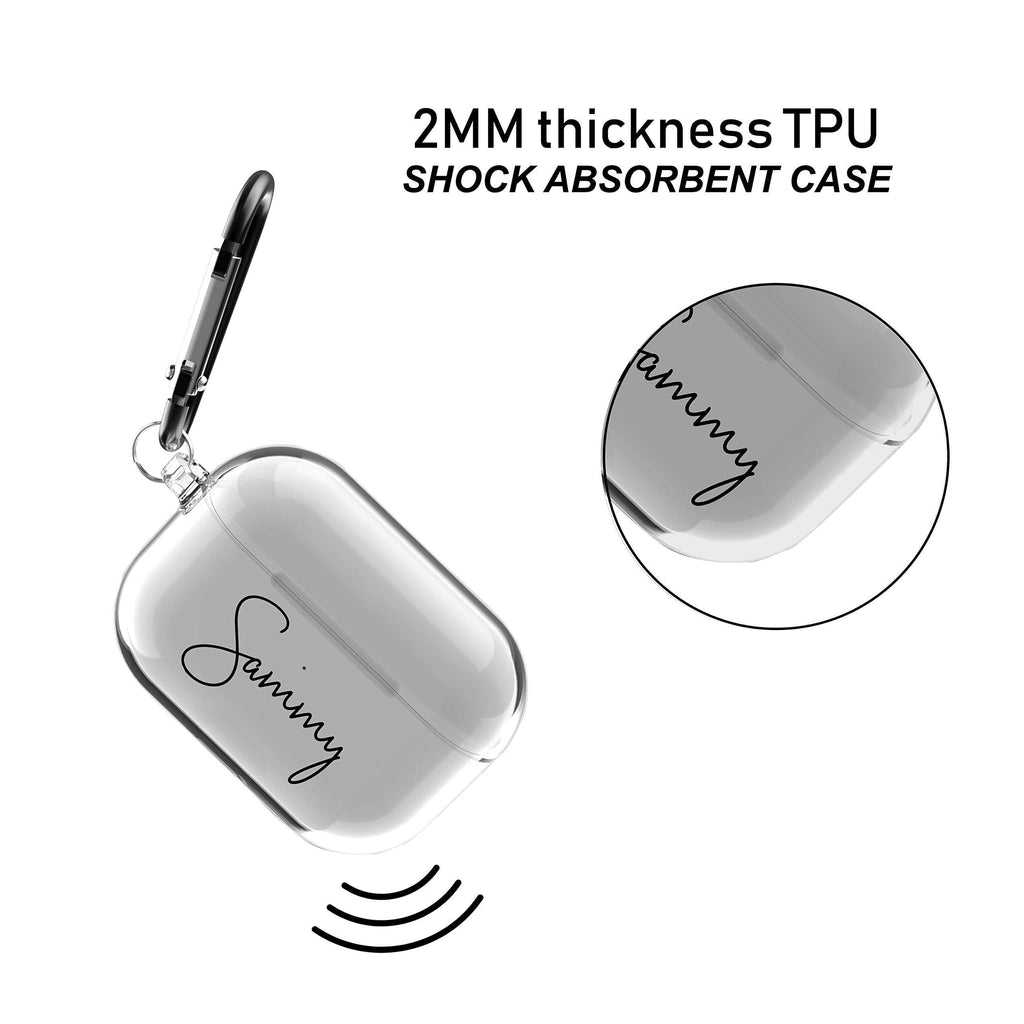 MARBLEFY Custom Name Airpod Pro Case with Keychain and Running Strap Compatible with Apple AirPods Pro