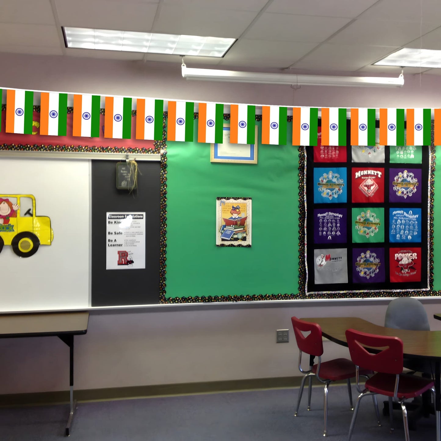 Anley India String Flag Pennant Flags, Patriotic Events 15th of August Indian Independence Day Decoration Sports Bars - 33 Feet 38 Flags