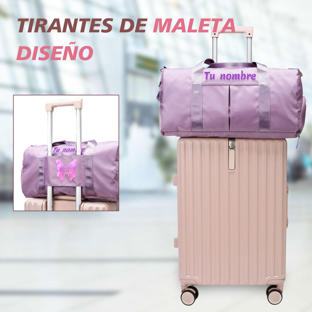 Custom embroidered sports bag, personalized gym bag, (with wet and dry pockets and shoe compartment) weekend travel duffel bag with shoulder strap, gift for travel and sports lovers