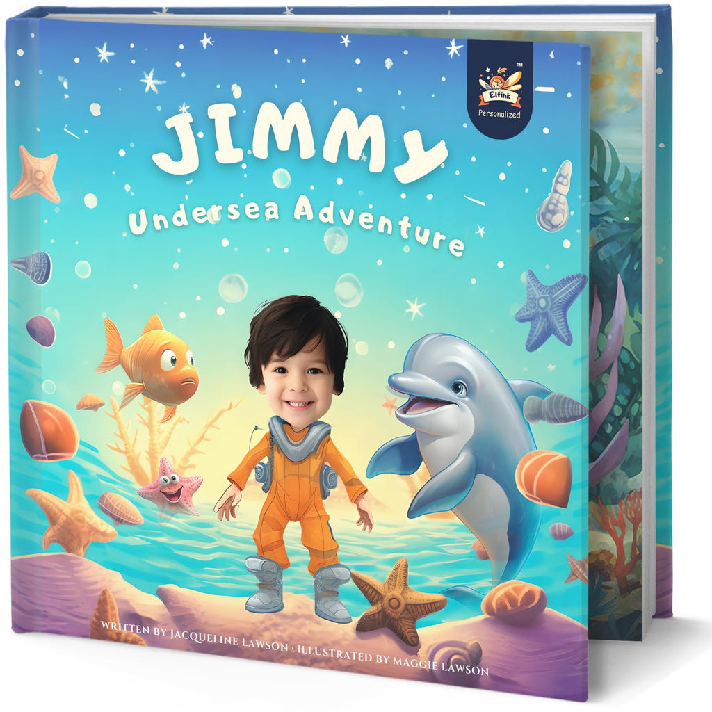 Personalized Children Story Book - Undersea Adventure - Customized Name & Photo - Baby Gifts - Kids Engaging Story - Elfink (Soft Cover)