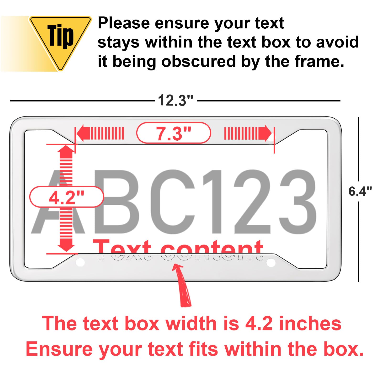 Metal Custom License Plate Frame - Rust-Proof Aluminum Car License Plate Holder for Front or Rear - Automotive Exterior Car Accessories for Women and Men - Including Screws (Black)