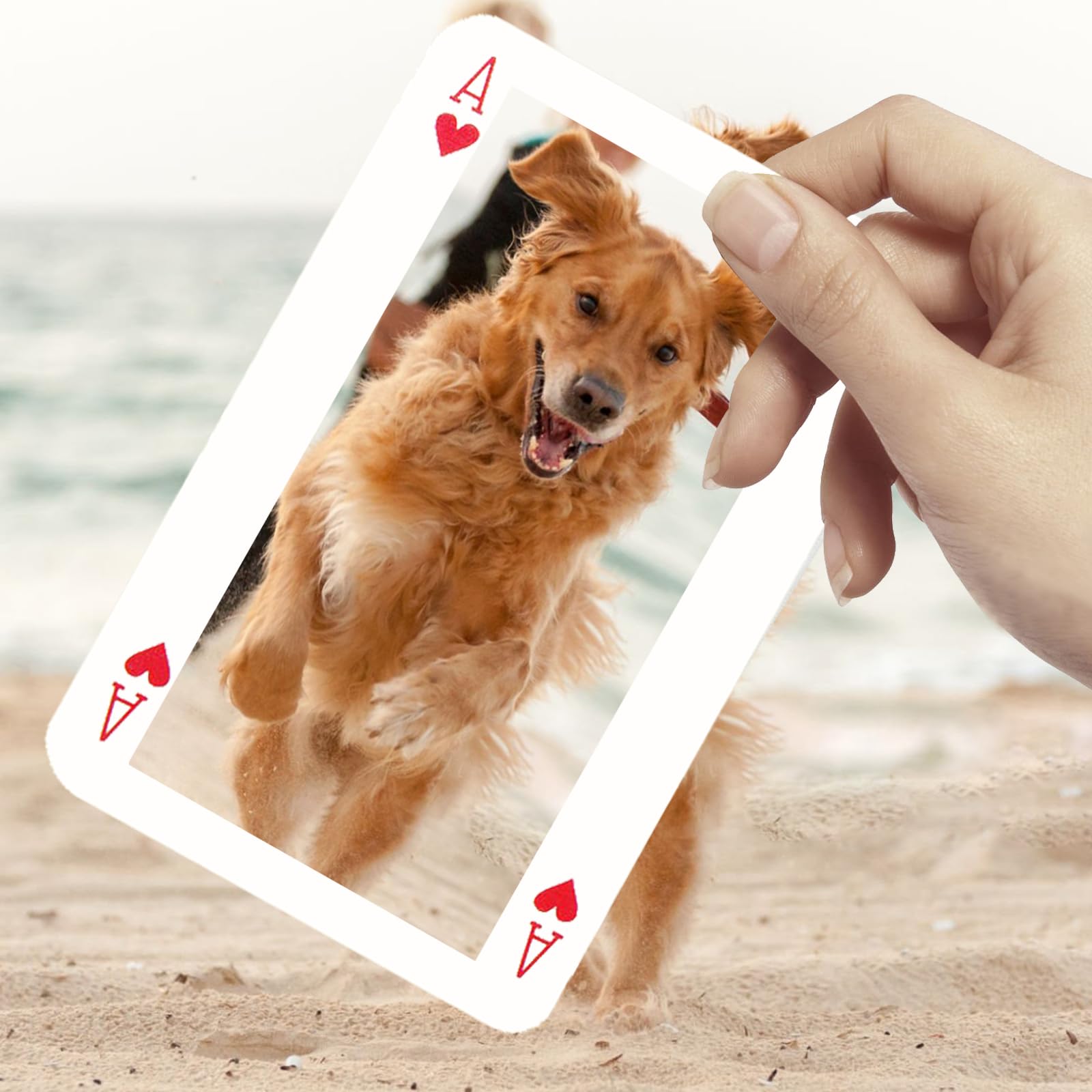 LuckyLight Custom Playing Cards - Personalized Playing Cards with Photo, Personalized Deck of Playing Cards for Family Graduation Wedding Anniversary Party Dog Cat Pet Businesses for Every time