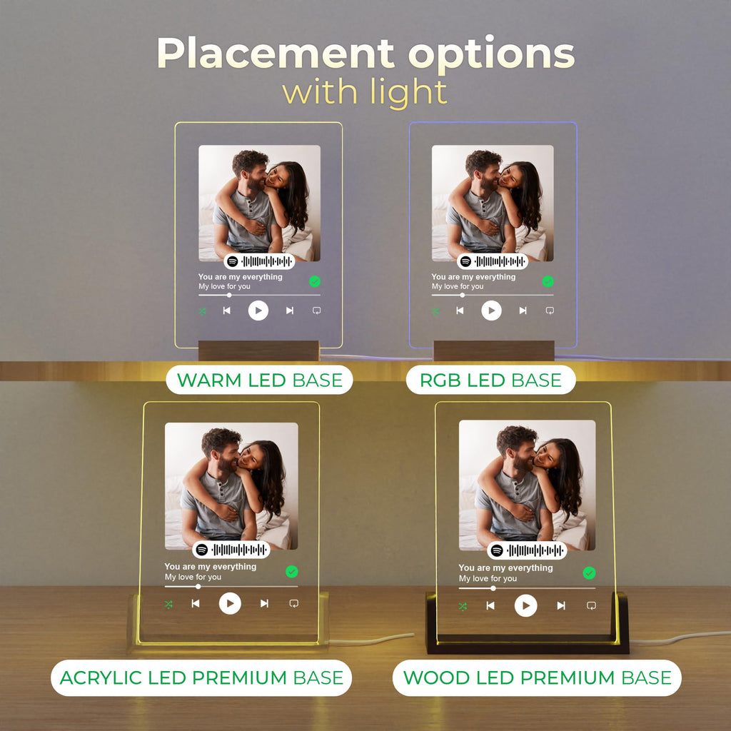EGD Custom Spotify Plaque Gifts for Women | Choose Your Photo & Song for Valentines Day Gifts for Her Him | Valentines Day Gifts for Girlfriend Boyfriend | Customized Gifts for Couples | Multi-Size