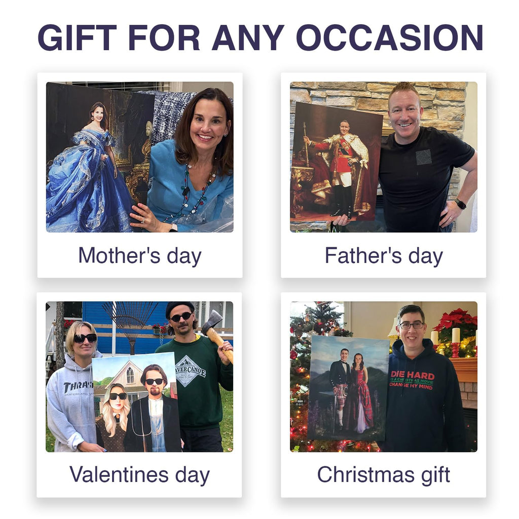 Turn Me Royal Custom Royal Portrait from Photo, Renaissance Historical Canvas Birthday Gift for Him, Personalized Man Artwork (Portrait of the King, 8" x 10")