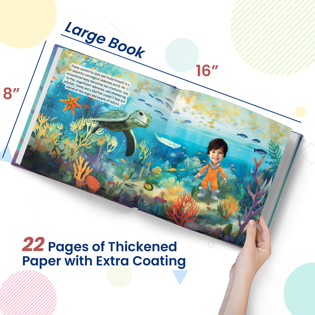 Personalized Children Story Book - Undersea Adventure - Customized Name & Photo - Baby Gifts - Kids Engaging Story - Elfink (Soft Cover)