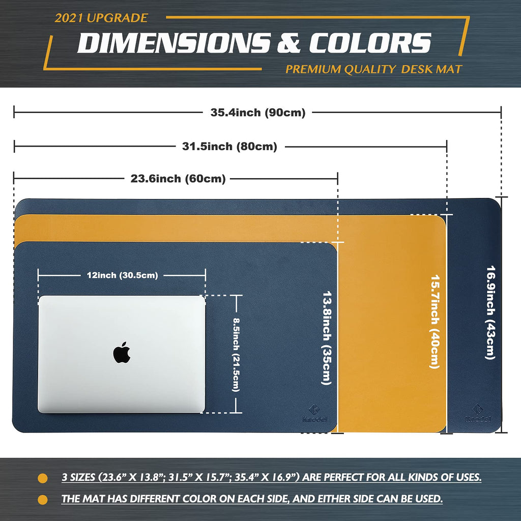 K KNODEL Large Desk Mat, Office Desk Pad, Computer Desk Mat, Laptop Mat for Desk, Desk Protecor Mat, Desktop Mat, Desk Writing Pad, Desk Blotter Pad, Desk Cover Mat (31.5"x15.7", Dark Blue)