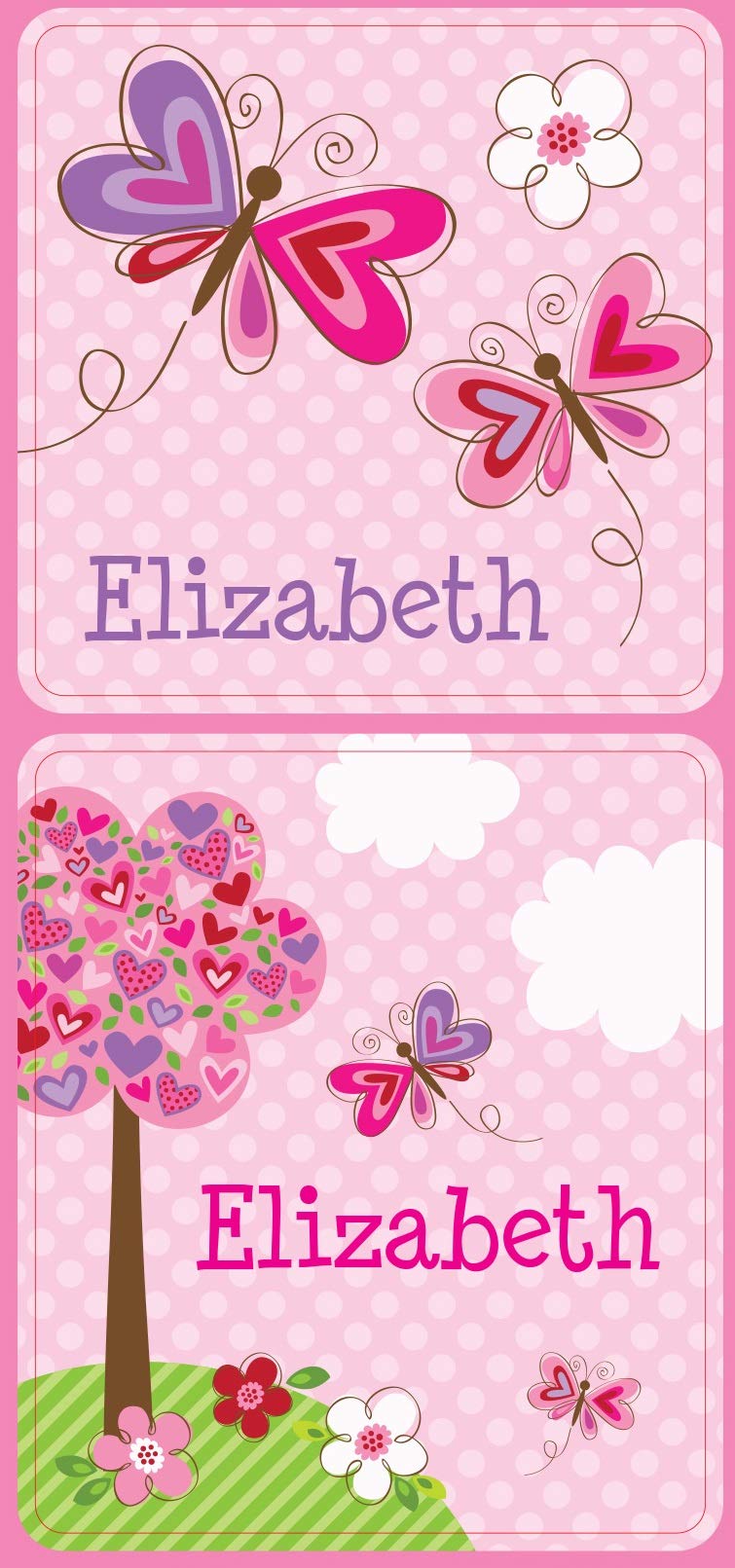 Personalized Stickers for Kids, Pink Floral - I See Me!