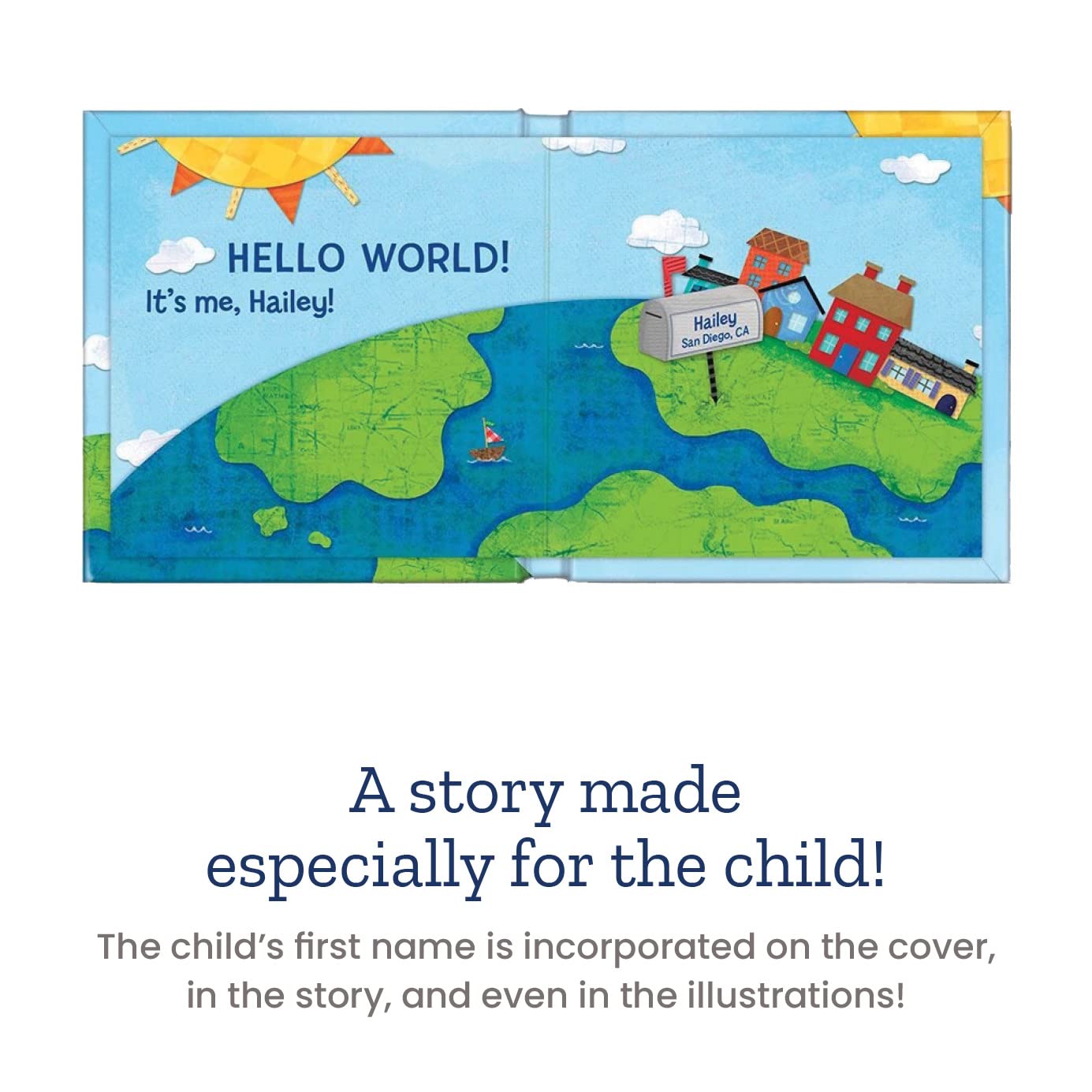 I See Me! Hello World! - Personalized Children's Story (Blue Board Story)