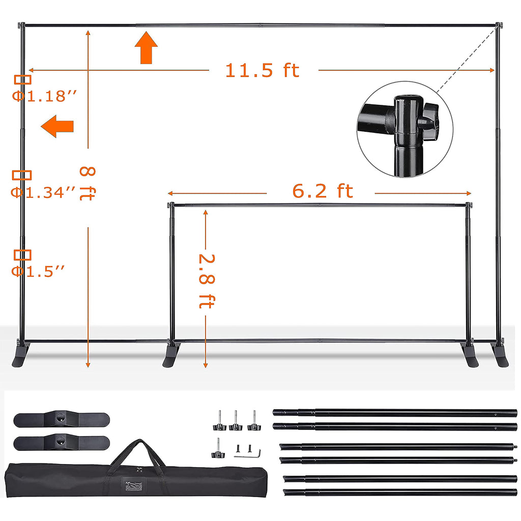 JJ'S PROMO Custom Step and Repeat Backdrop | 9ft Wrinkle Free Fabric Banner Stand Backdrop | Excluding Aluminum Thick Tube Stand (Optional) | Personalized backdrops for Events | Made in California