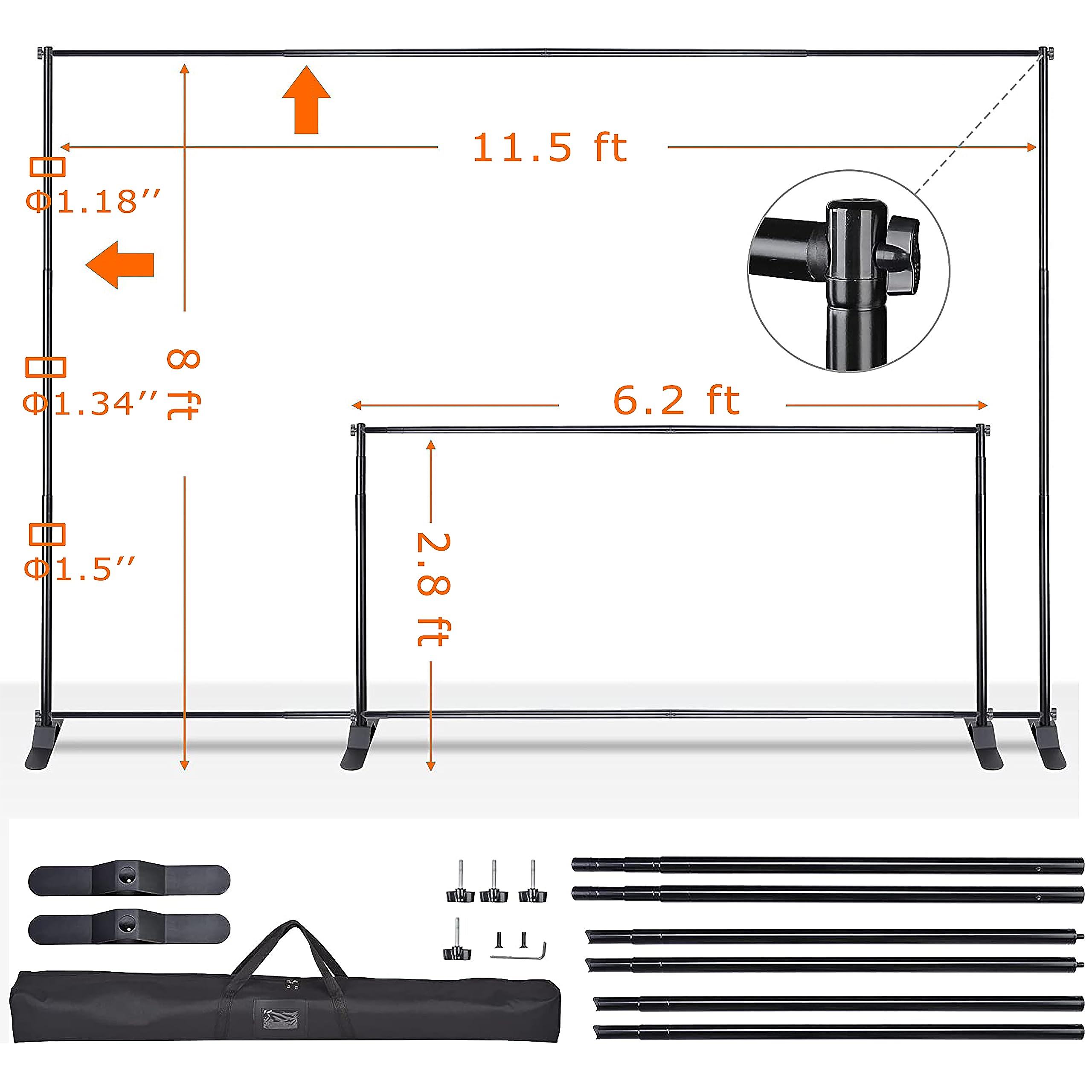 JJ'S PROMO Custom Step and Repeat Backdrop | 9ft Wrinkle Free Fabric Banner Stand Backdrop | Excluding Aluminum Thick Tube Stand (Optional) | Personalized backdrops for Events | Made in California