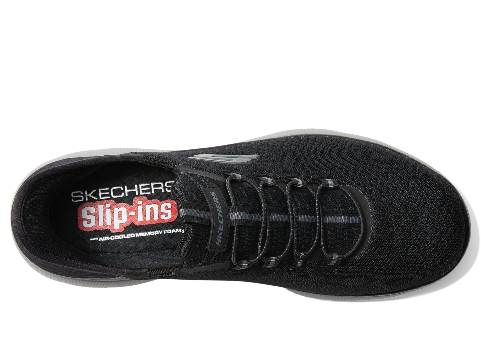 Skechers Men's Summits High Range Hands Free Slip-in Sneaker, Black/Charcoal, 10
