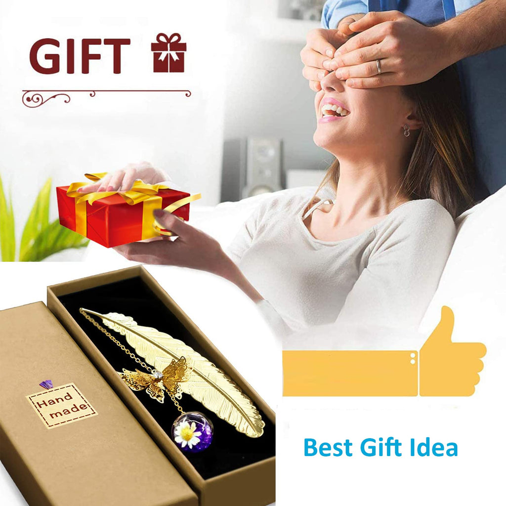 Metal Butterfly Feather Bookmark Valentine's Day Mothers Day Gifts Teacher Appreciation Gifts for Women,End of Year Teacher Gifts Birthday Gifts Bookmarks for Women Grils Mom Readers Book Lovers