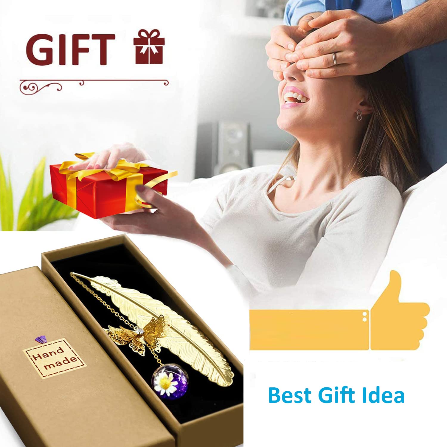 Metal Butterfly Feather Bookmark Valentine's Day Mothers Day Gifts Teacher Appreciation Gifts for Women,End of Year Teacher Gifts Birthday Gifts Bookmarks for Women Grils Mom Readers Book Lovers