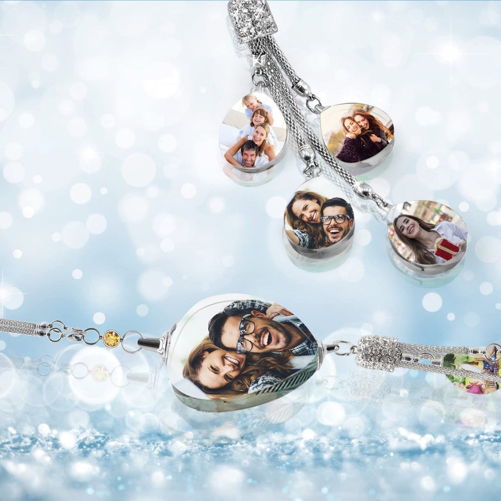 Personalized Photo Crystal Pendant for Car Home Hanging Ornaments Custom Picture Crystal Car Rearview Mirror Hanging Accessories Decor - Cube