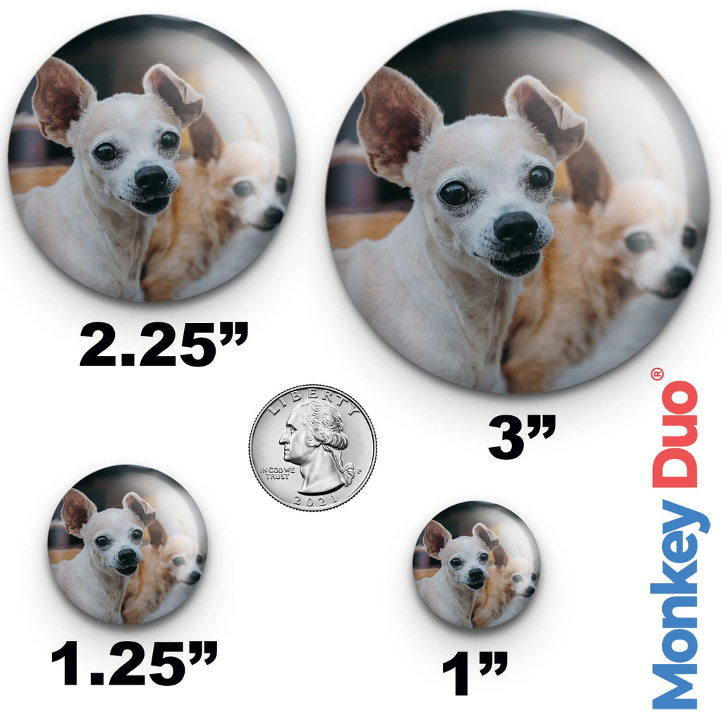 Custom Pins, Custom Buttons, Design Your Own Personalized Pinback Button Badges (1 Pack, 2.25" - Standard)