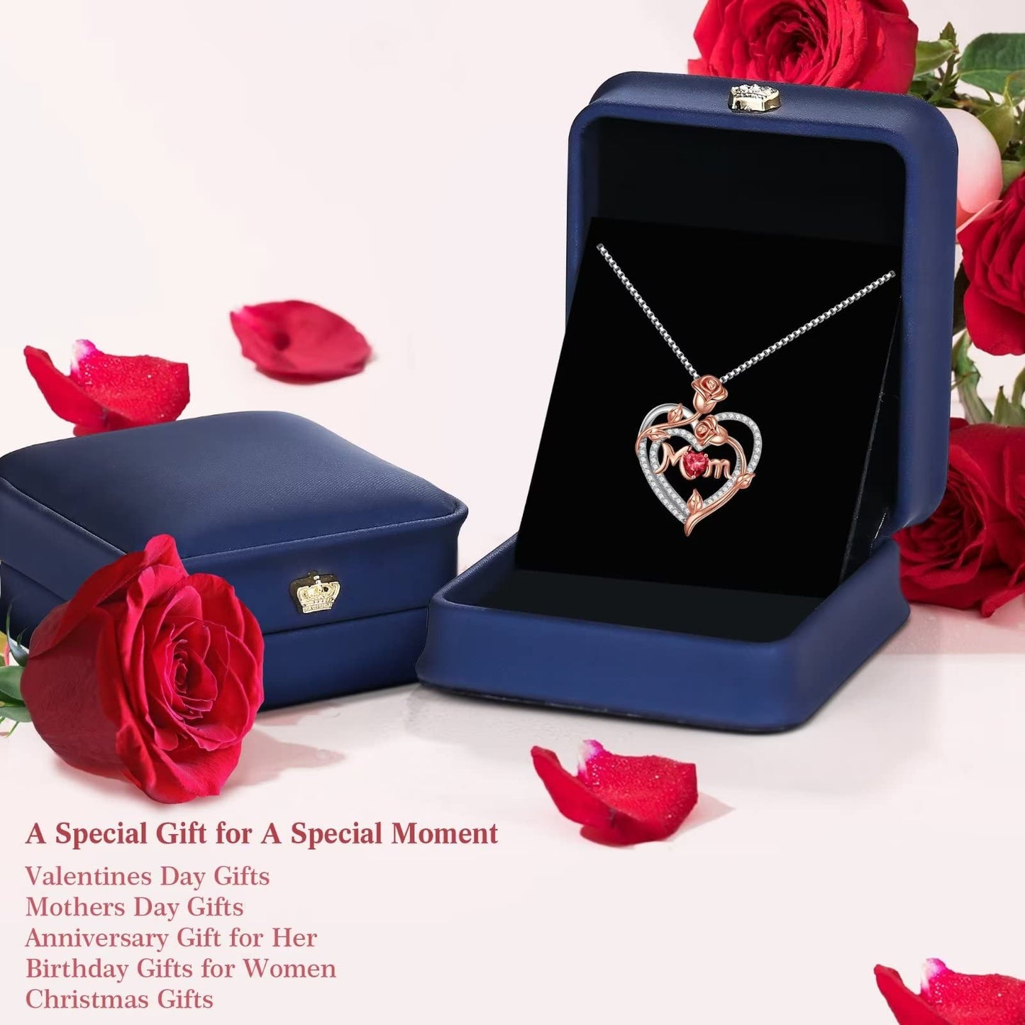 Iefil Mothers Day Gifts for Mom - Mom Birthday Gifts, Mom Necklace, New Mom/Bonus Mom/Mother in law Mothers Day Gifts, Jewelry Gifts for Mom | Emerald Necklace, May Birthstone Jewelry