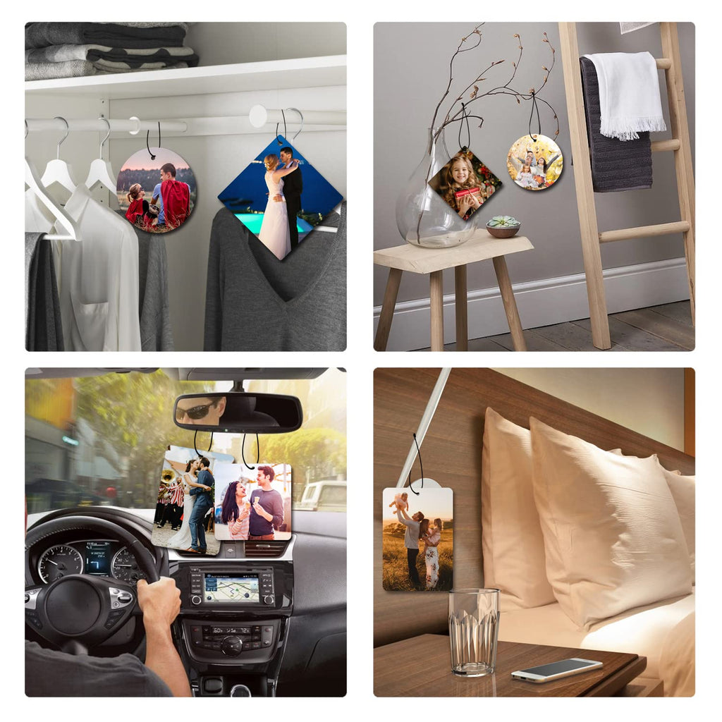 Personalized Car Air Freshener with Photo - Double-sided Print Custom Air Freshener for Family, Gifts