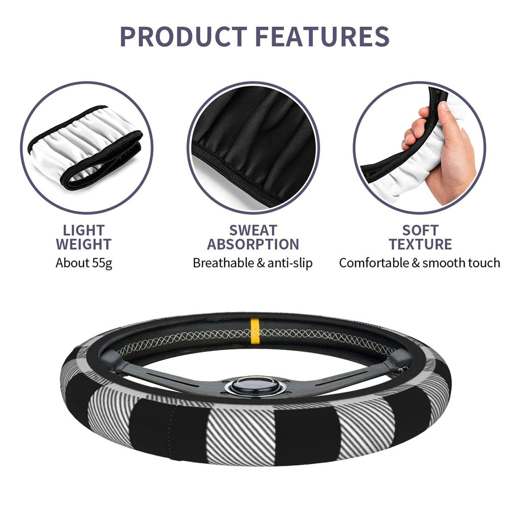 Pautious Custom Car Steering Wheel Covers, Personalized Universal Car Wheel Cover, Add Your Image Text Anti-Slip Car Accessories for Most Vehicle Sedan, Truck, SUV, Elastic, One Size