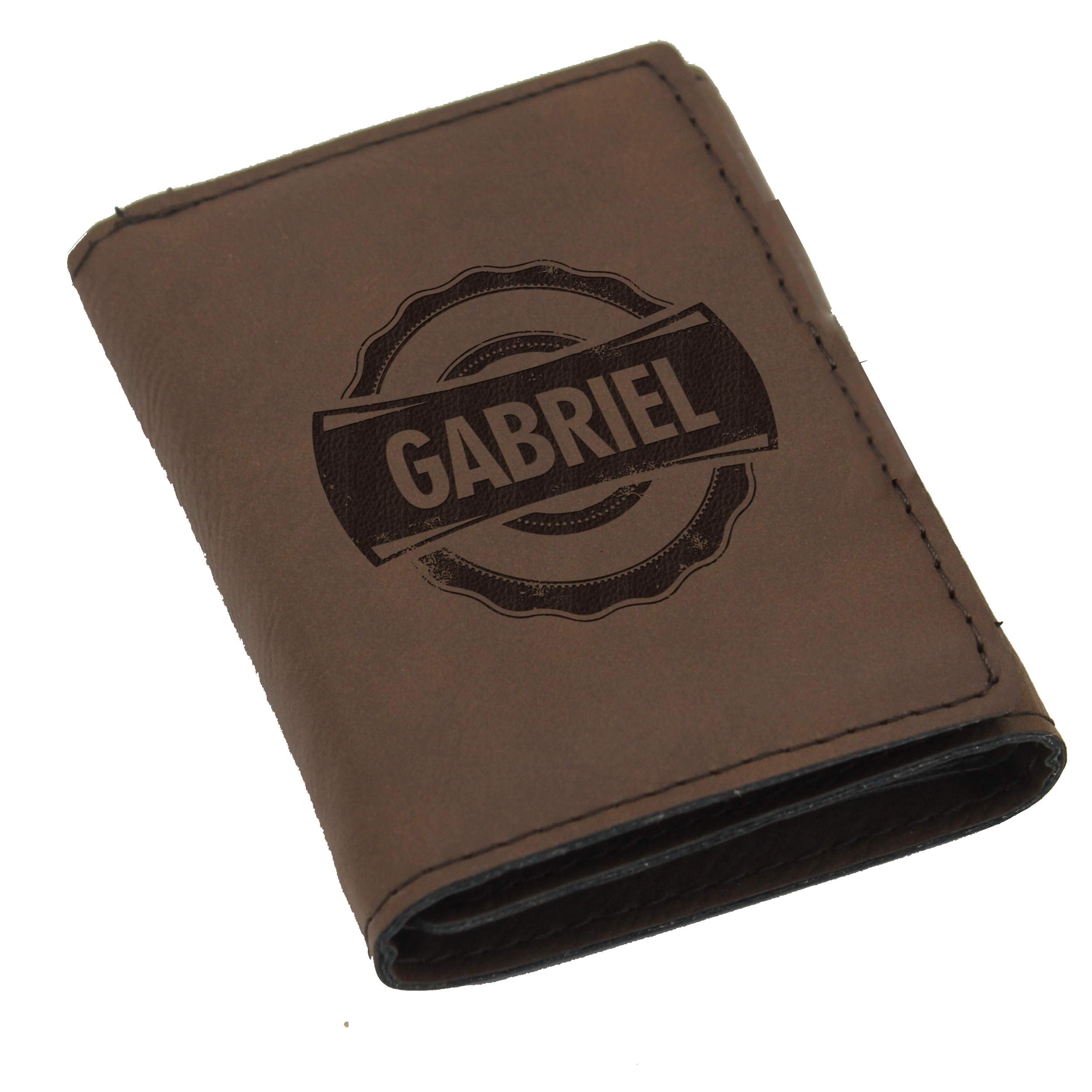 The Wedding Party Store Custom Personalized Trifold Wallet for Men, Him, Husband, Groomsmen (Brown)