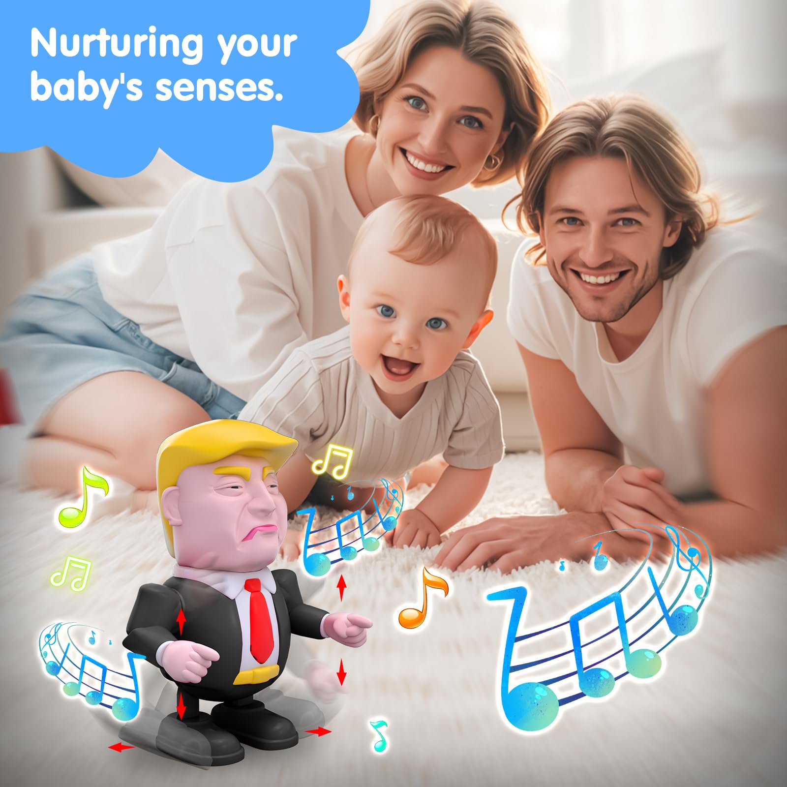 TOYTANLIFE Trump Toys Rechargeable Dancing Robot Kids Toys, Prank Toys & Games, Xmas Birthday Gifts, Toys for Boys & Girls Ages 3 to Up (Black)