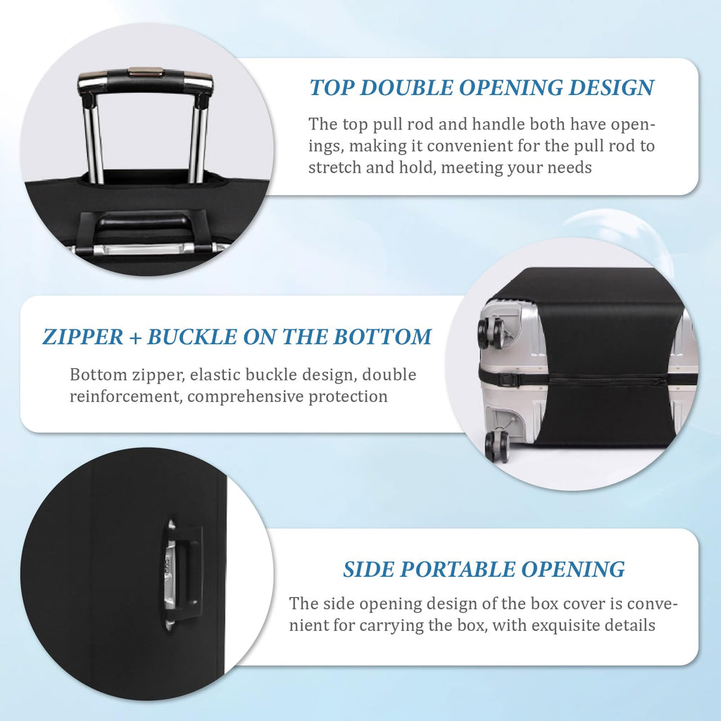 TOPCARPENTER Custom Floral Letter Luggage Cover - Elastic Washable Suitcase Covers for Luggage,Personalized Luggage Protector with Name,Travel Gifts for Men Women Couples Traveler(L)