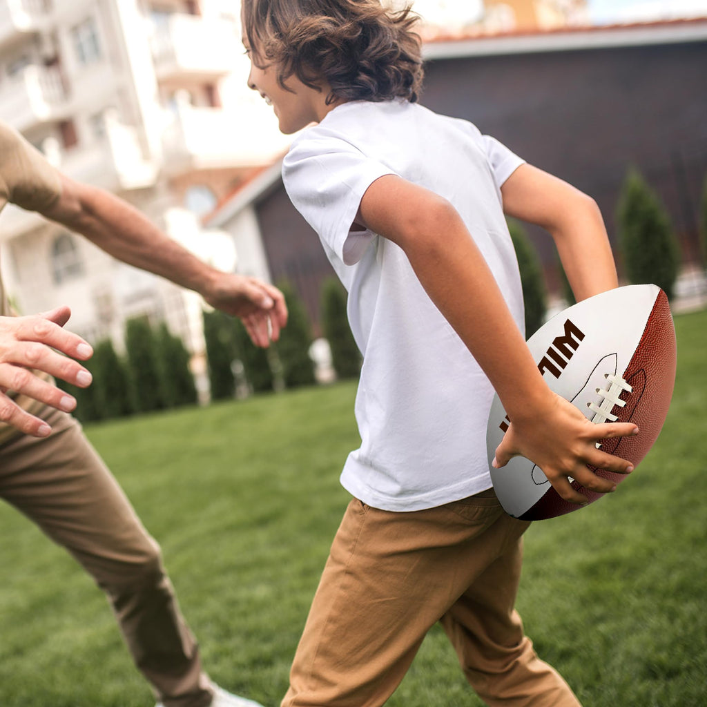 EDSG Personalized Custom Football High School Football Junior Football Full 12-Inch Football Gifts for Coach Dad Football Fan Groomsmen Birthday Graduation Gifts for Son Grandson (Design 3)