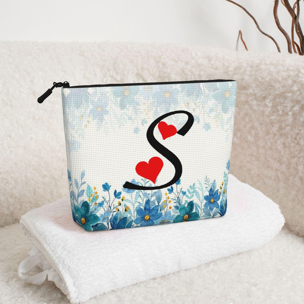 JINFUZG Personalized Makeup Bag, Custom Initial Cosmetic bag With Name, Portable Waterproof Travel Toiletry Bag Gifts for Women, Mom, Friend, Bridesmaid (No Custom)