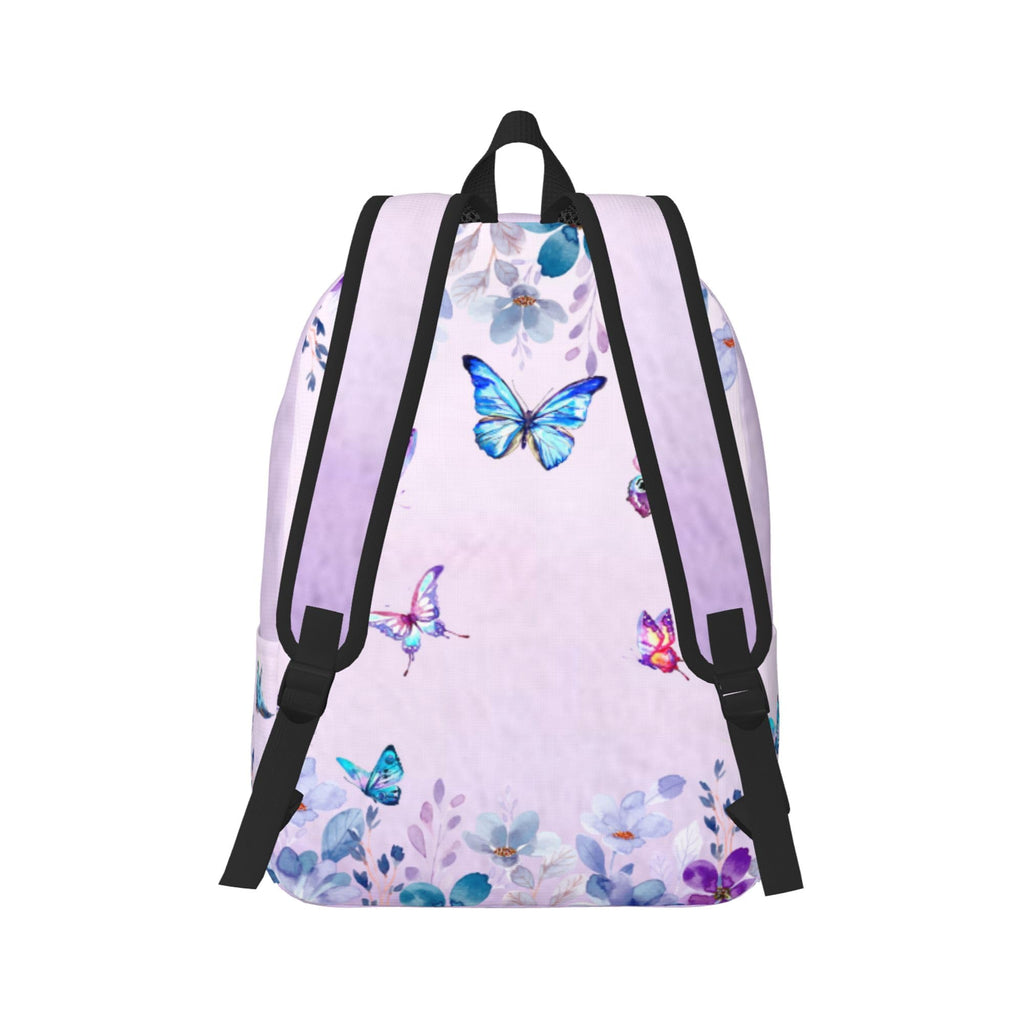 J&SBGFT Personalized Butterfly Backpack for Girls, Custom Backpacks with Names, Customized Book Bags for Kids Girls, Bags for Kids Back to School 15in