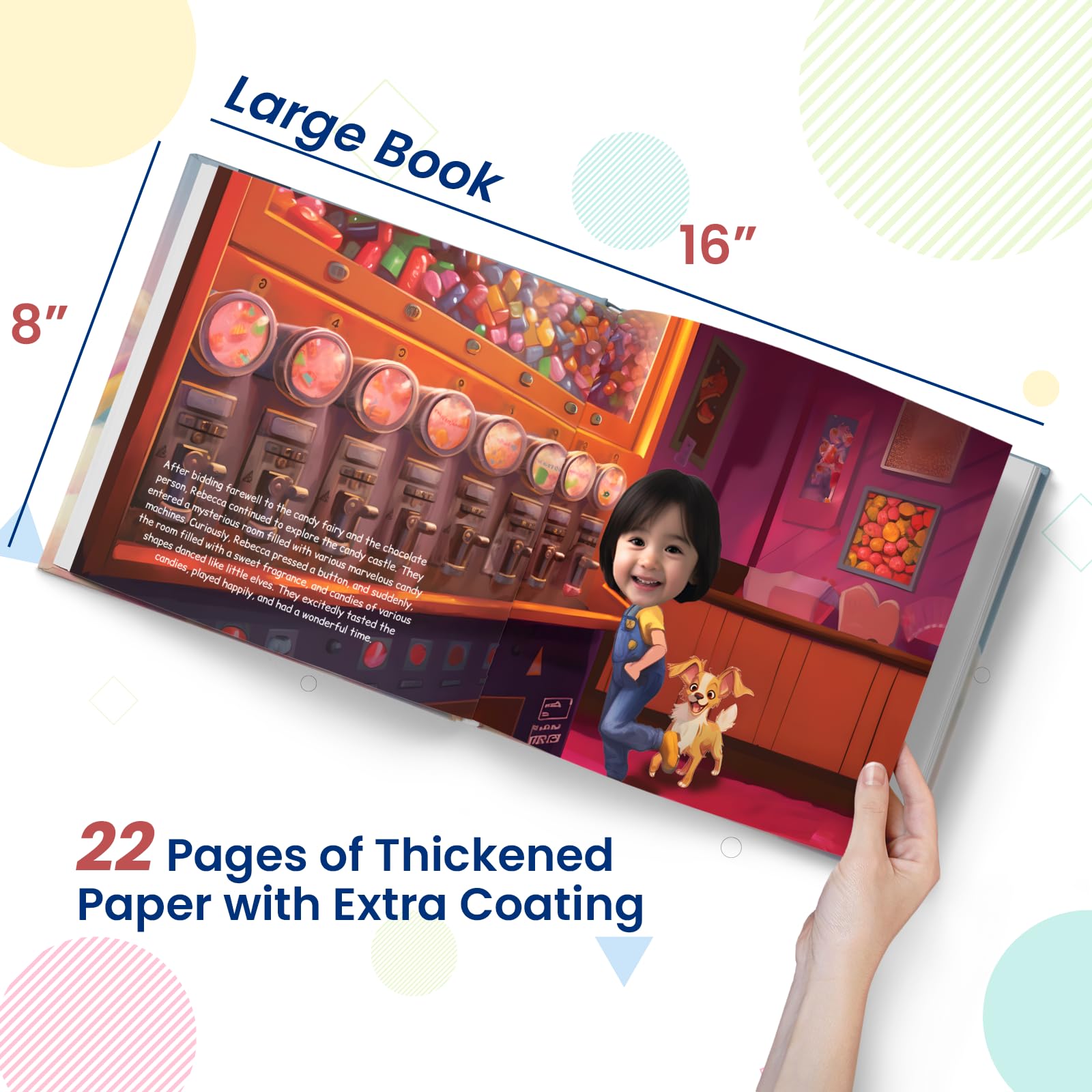 Personalized Children Story Book - Fantastic Candyland - Customized Name & Photo - Baby Gifts - Kids Engaging Adventure - Elfink (Soft Cover)